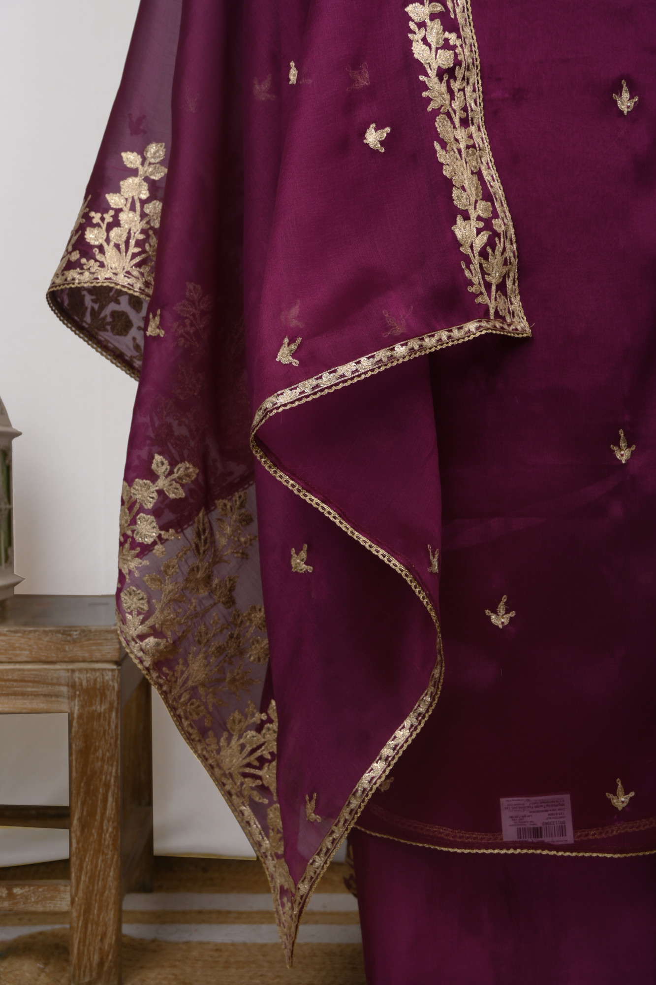 Purple Silk Unstitch suit set with Dupatta - 131-51504