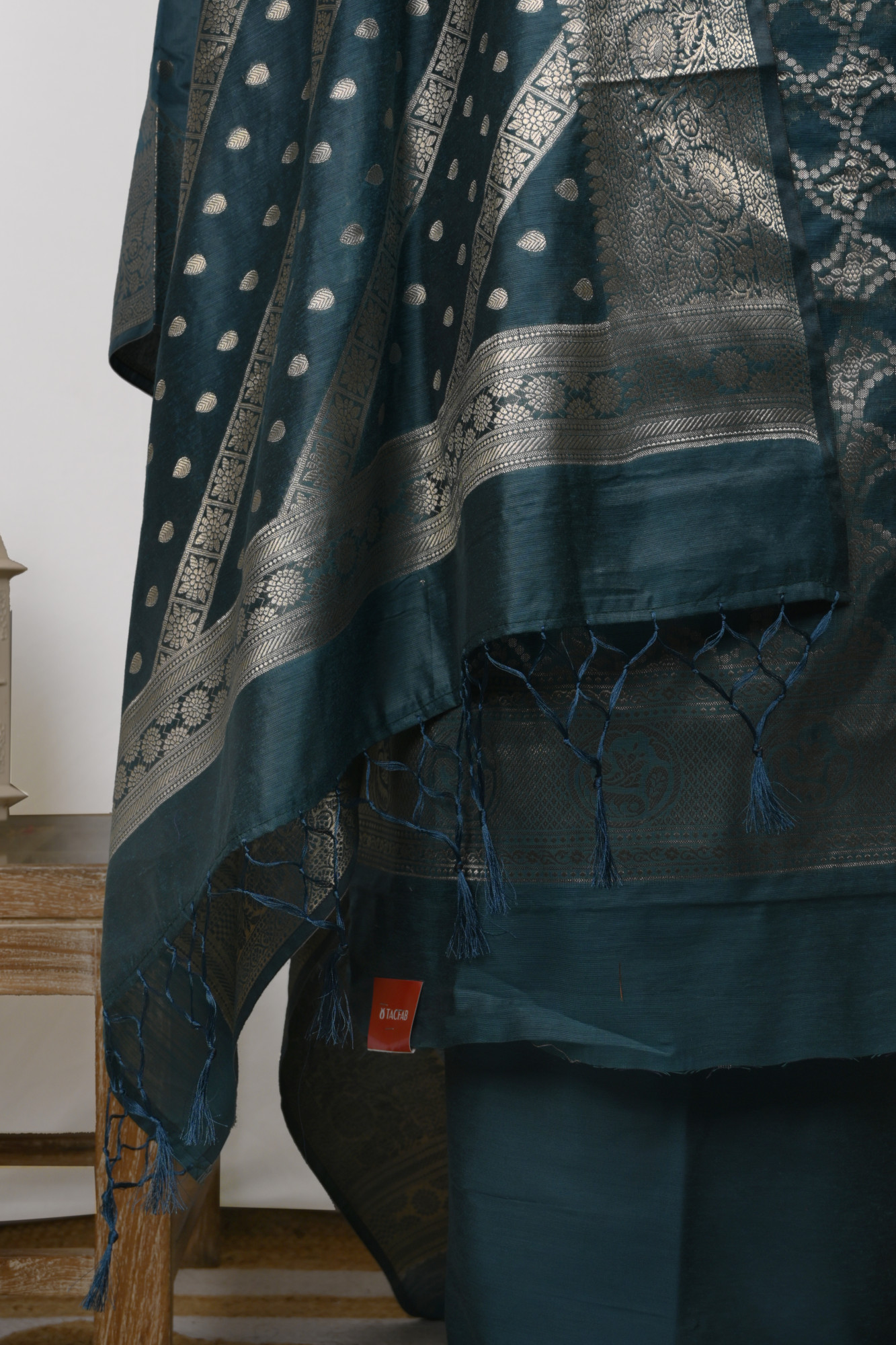 Blue Chanderi Silk Unstitch suit set with Chanderi  silk Dupatta - 1021-NMR-4A