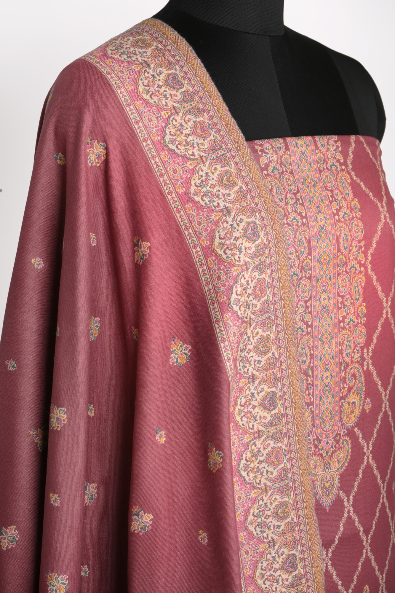Pink Printed Pashmina Suit Set With Dupatta - 1000-0485C