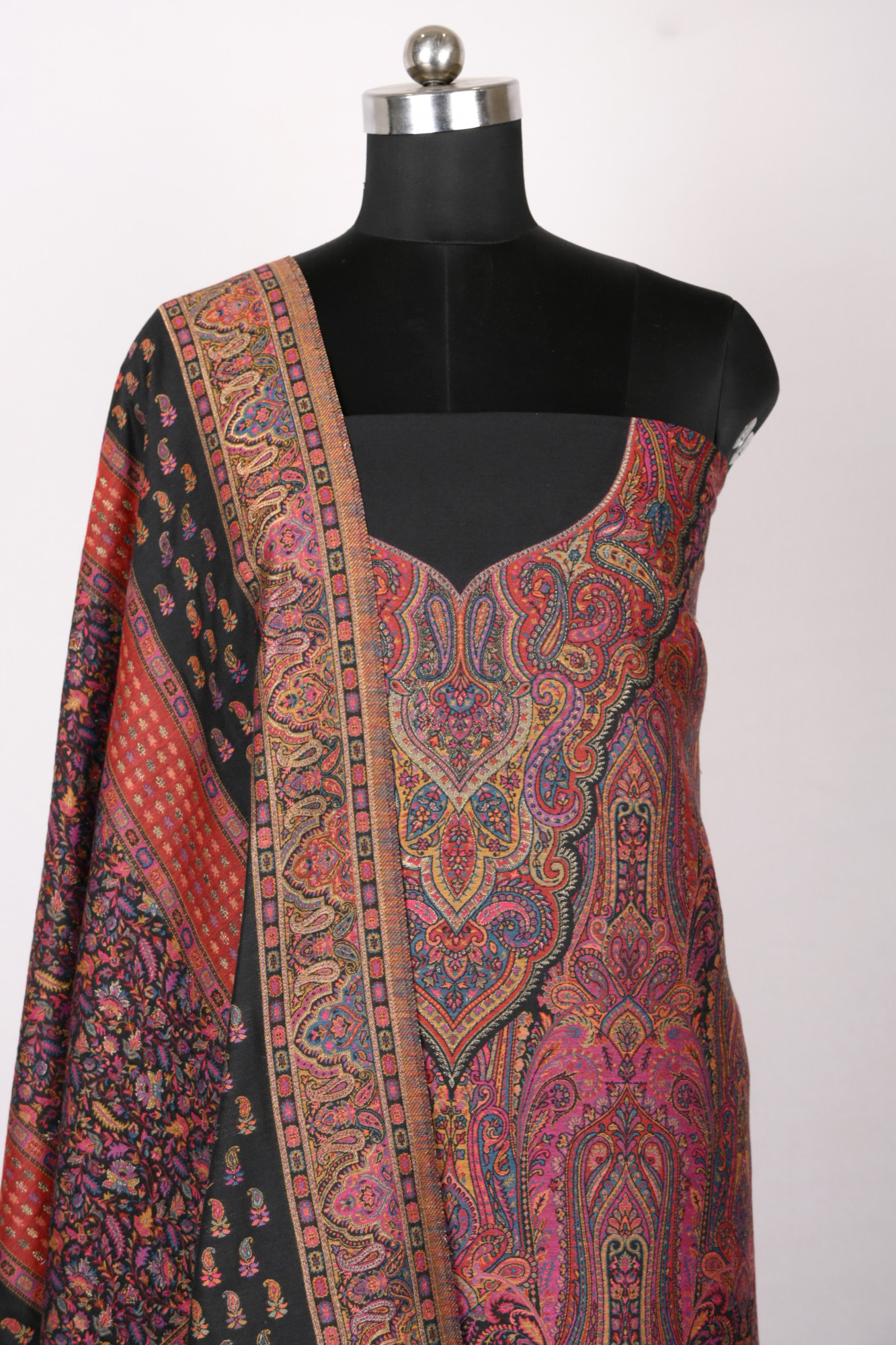 Black Spun Digital printed Suit with Dupatta - 1000-0455A