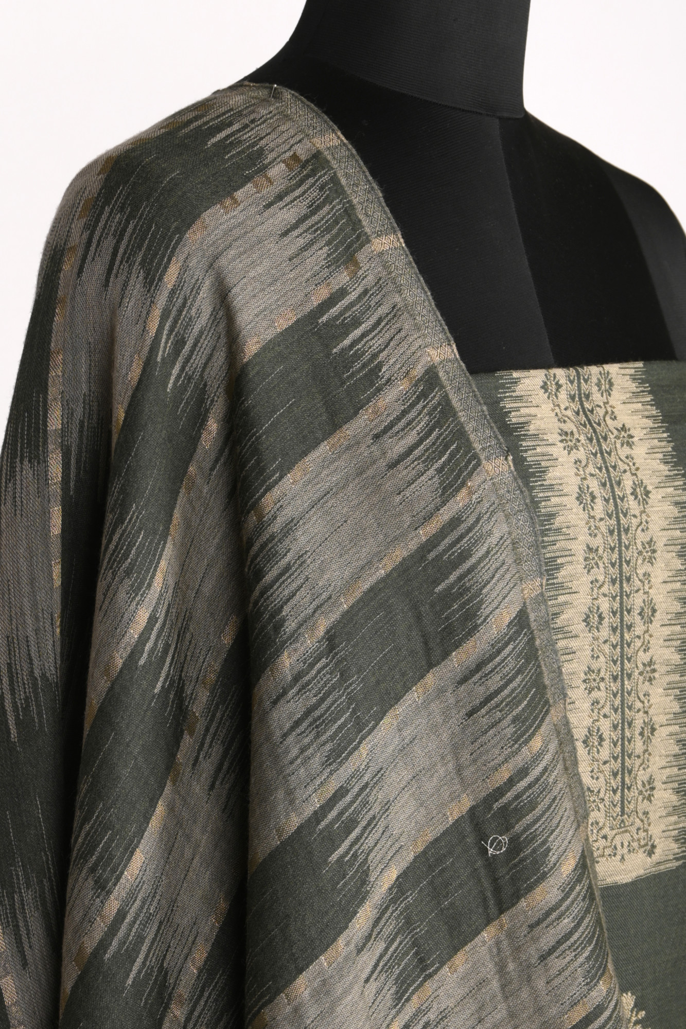 Green Pashmina Suit set with Pashmina Dupatta - PASH1403C