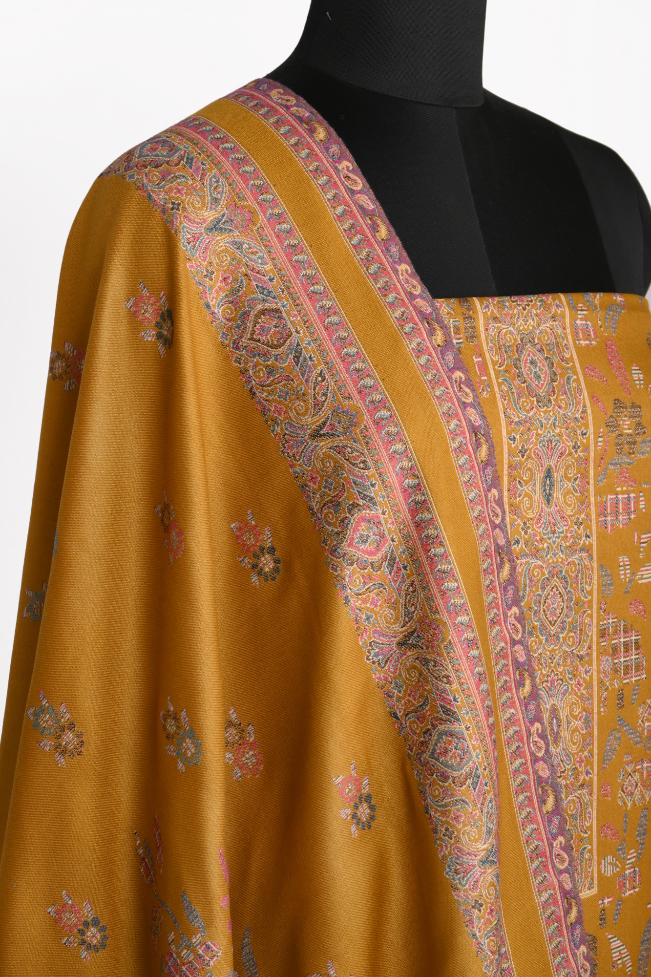 Mustard Printed Pashmina Suit Set With Dupatta - 1000-0484C