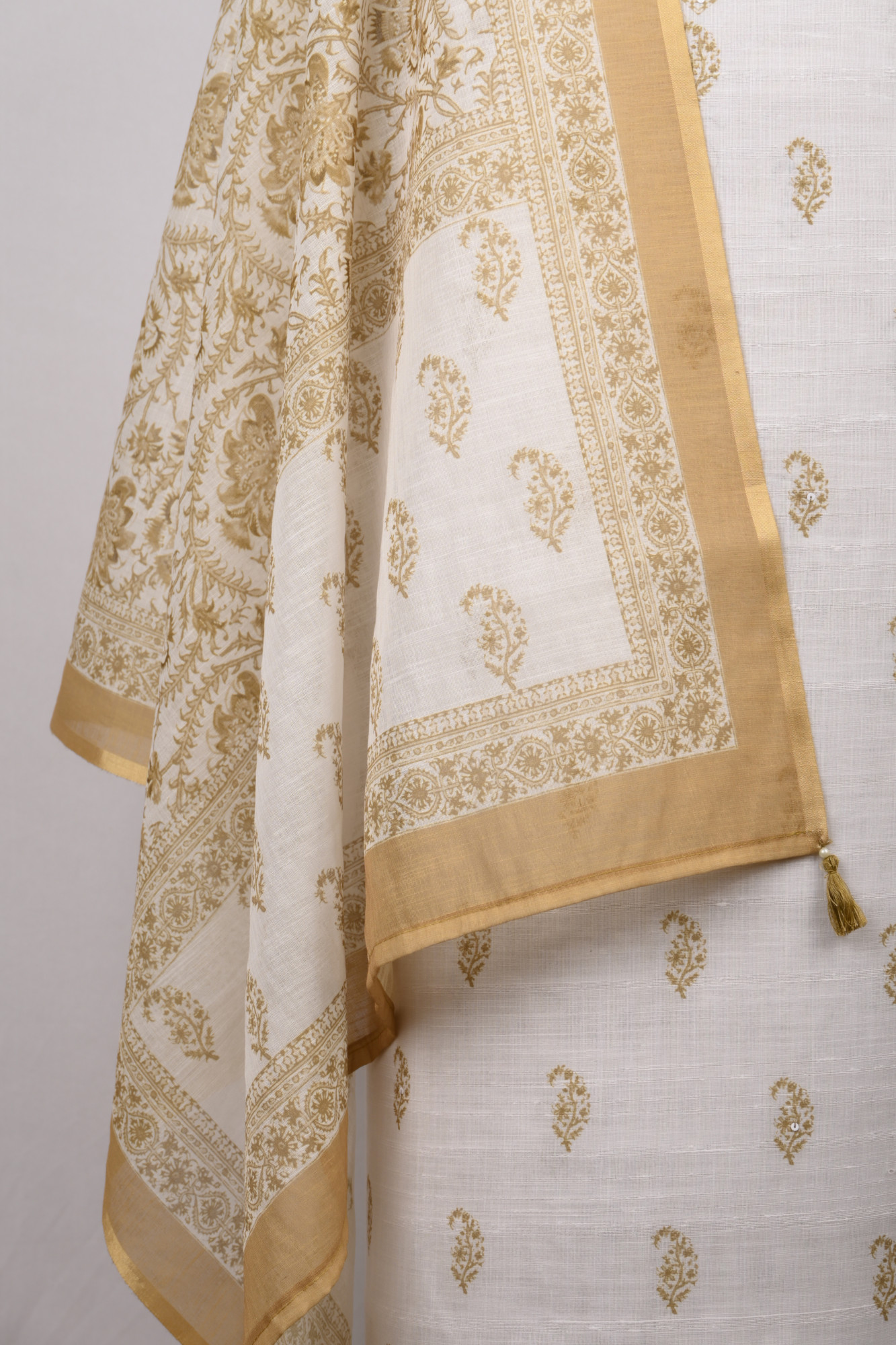 Mustard Cotton Suit Set with Beautiful Dupatta - 1020-4966C