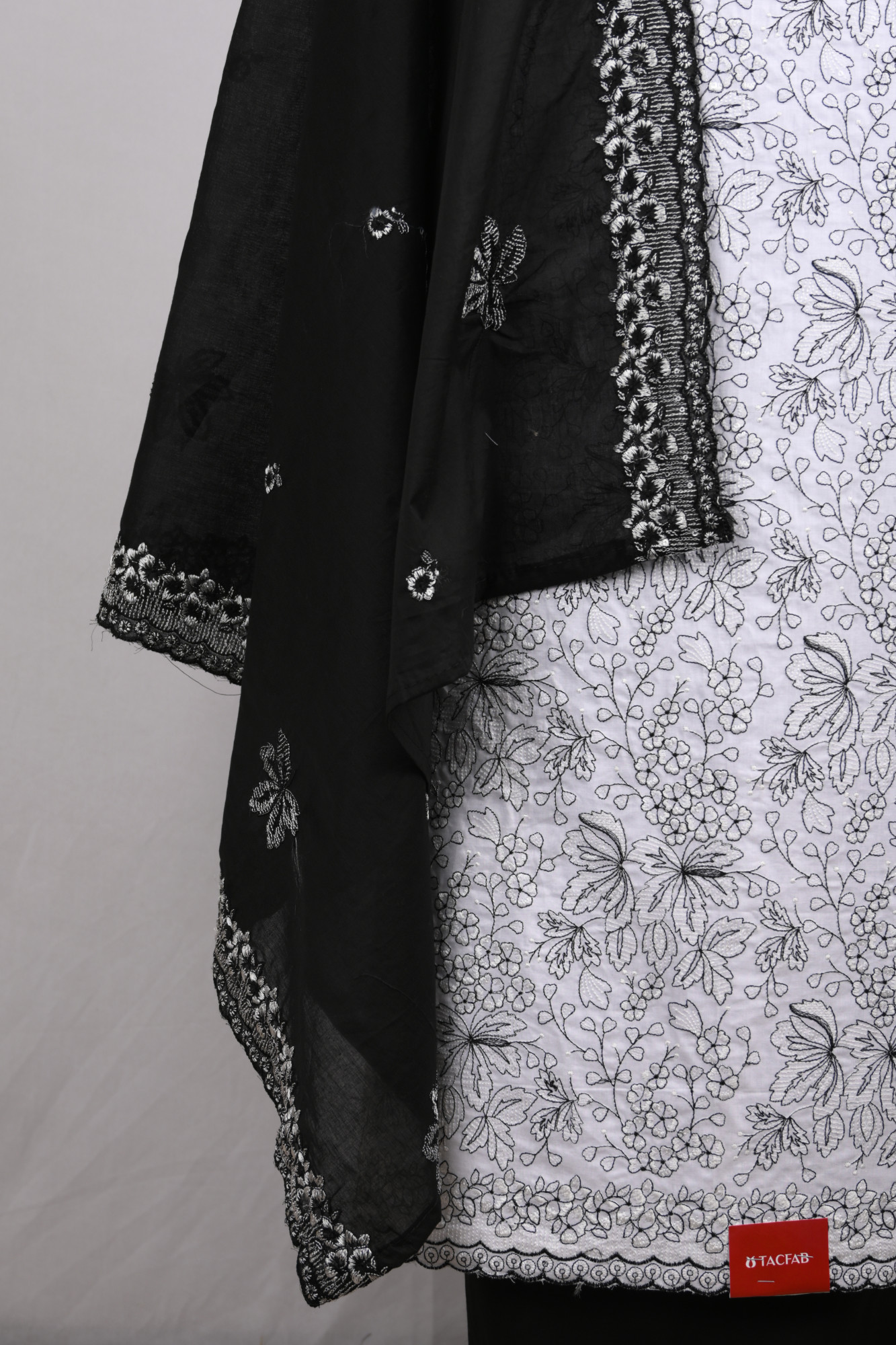 White Cotton Suit Set with Beautiful Dupatta - 1020-5322A