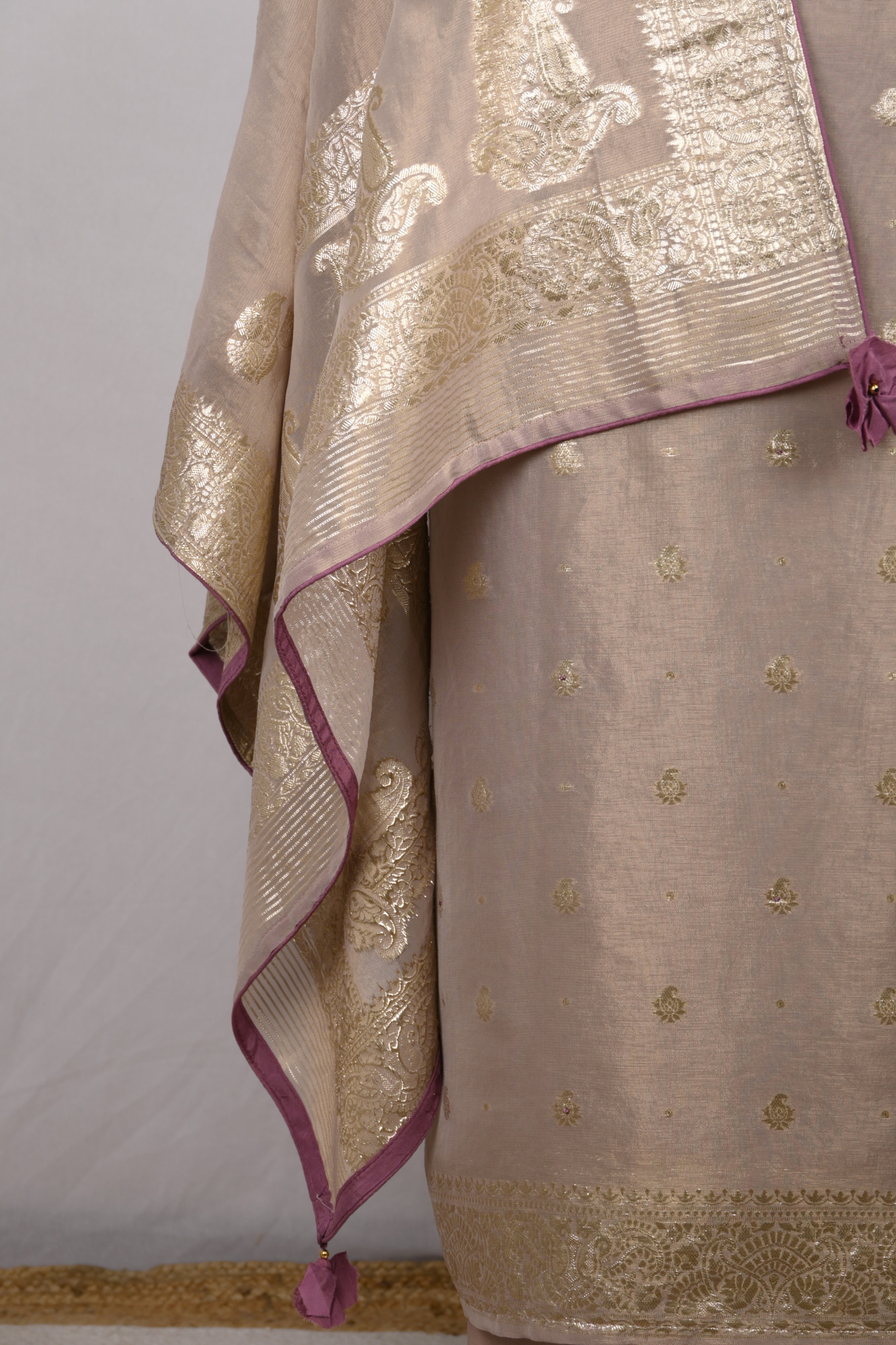 Pink Chanderi Silk Suit Set with Beautiful Dupatta - R157-SPR1779C