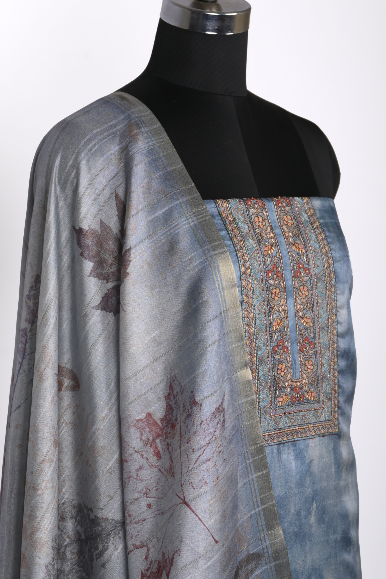 Firoze Art Tussar Unstitch Suit with Dupatta - R157-SPR2443C