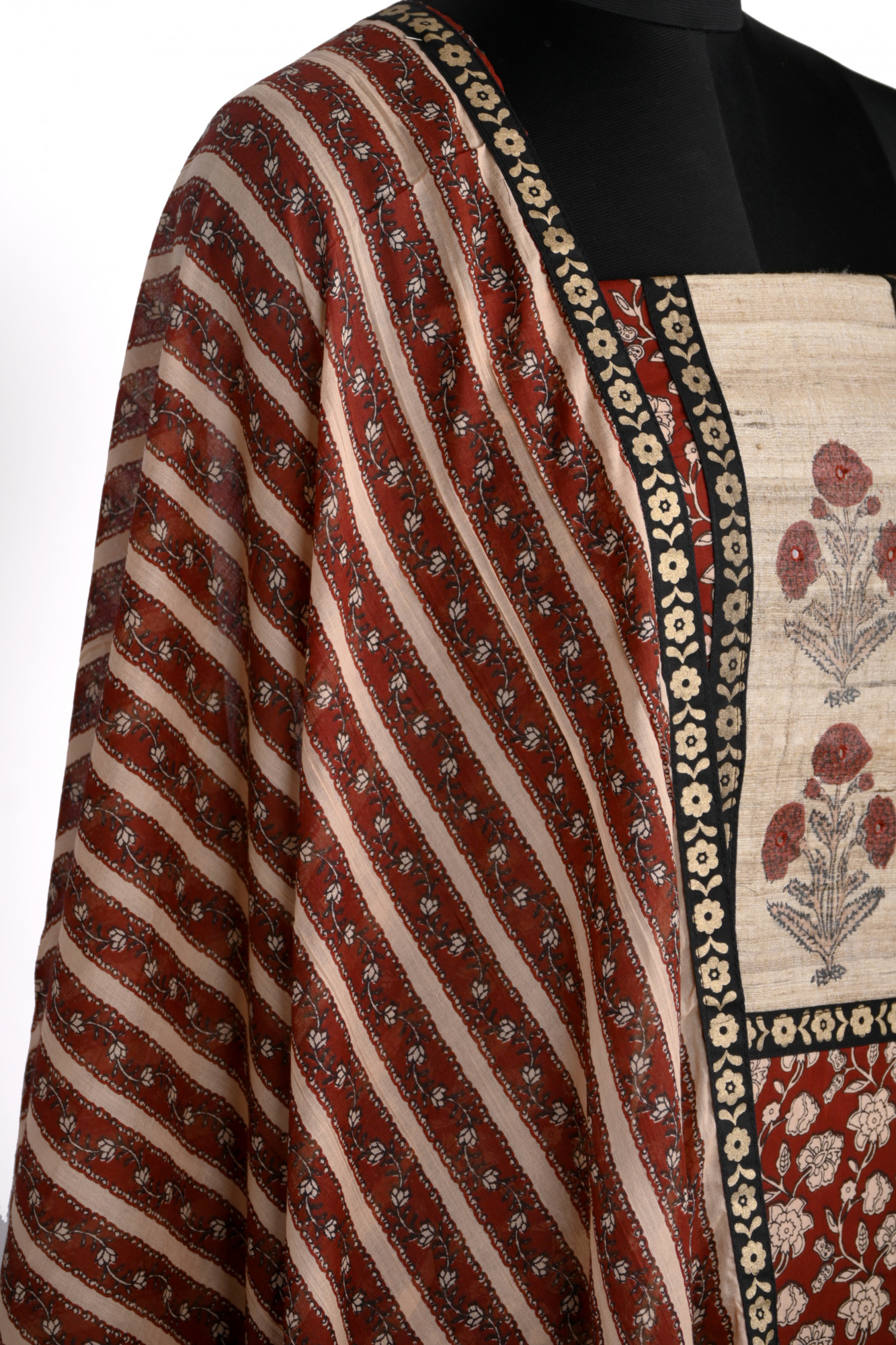 Maroon cotton Suit Set with Beautiful Dupatta - 1019-FS1699-1A