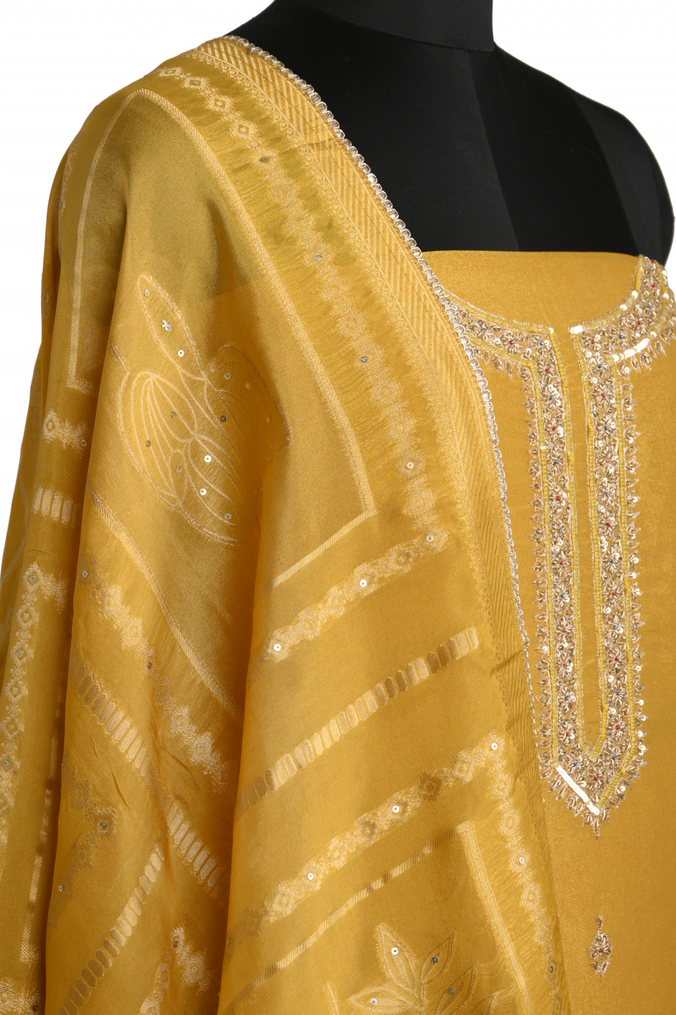 Mustard Shimmer Beautiful Suit Set with Dupatta - 131-GD507C
