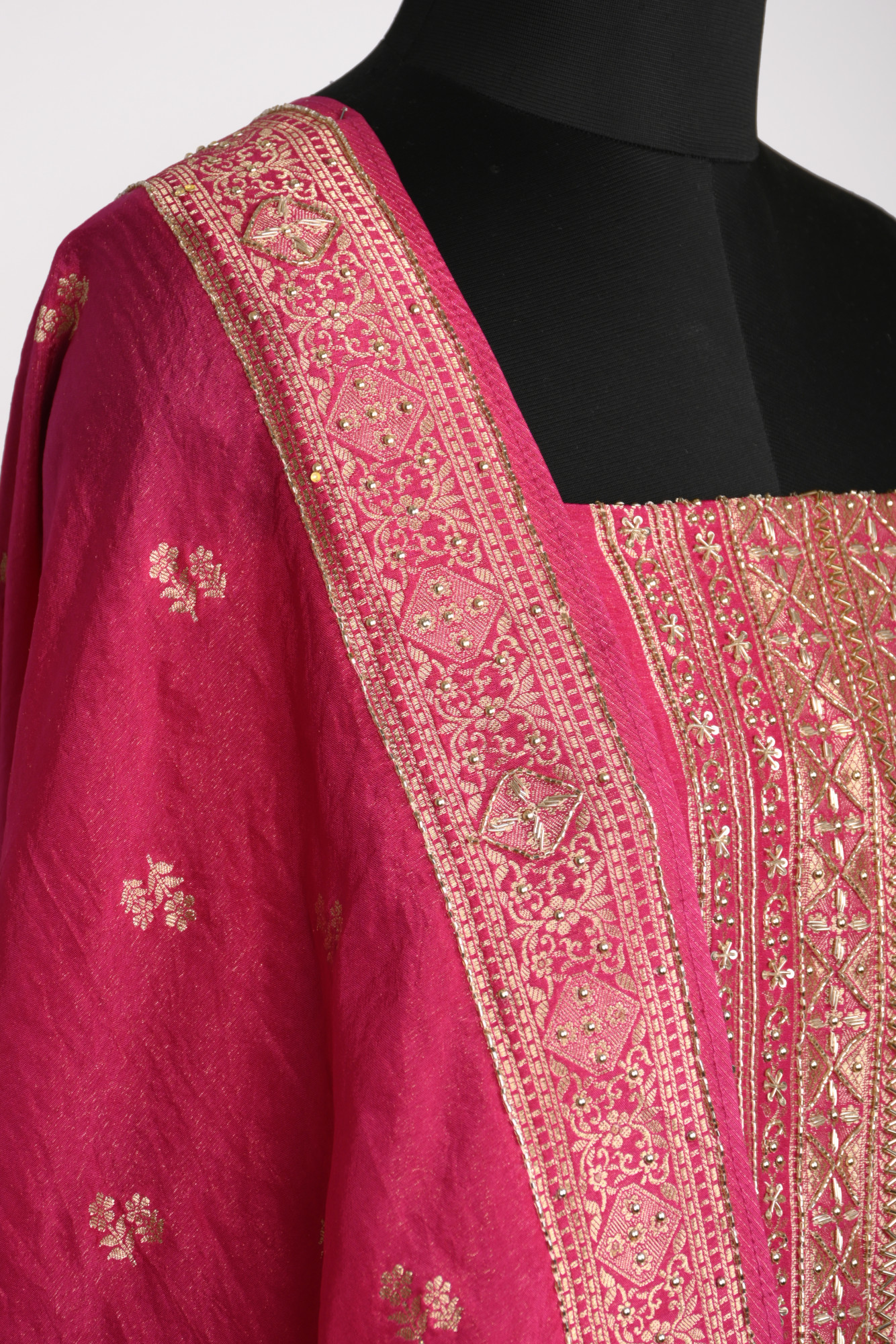 Rani Shimmer Unstitched Suit Set with Silk Dupatta - 131-SN9084B