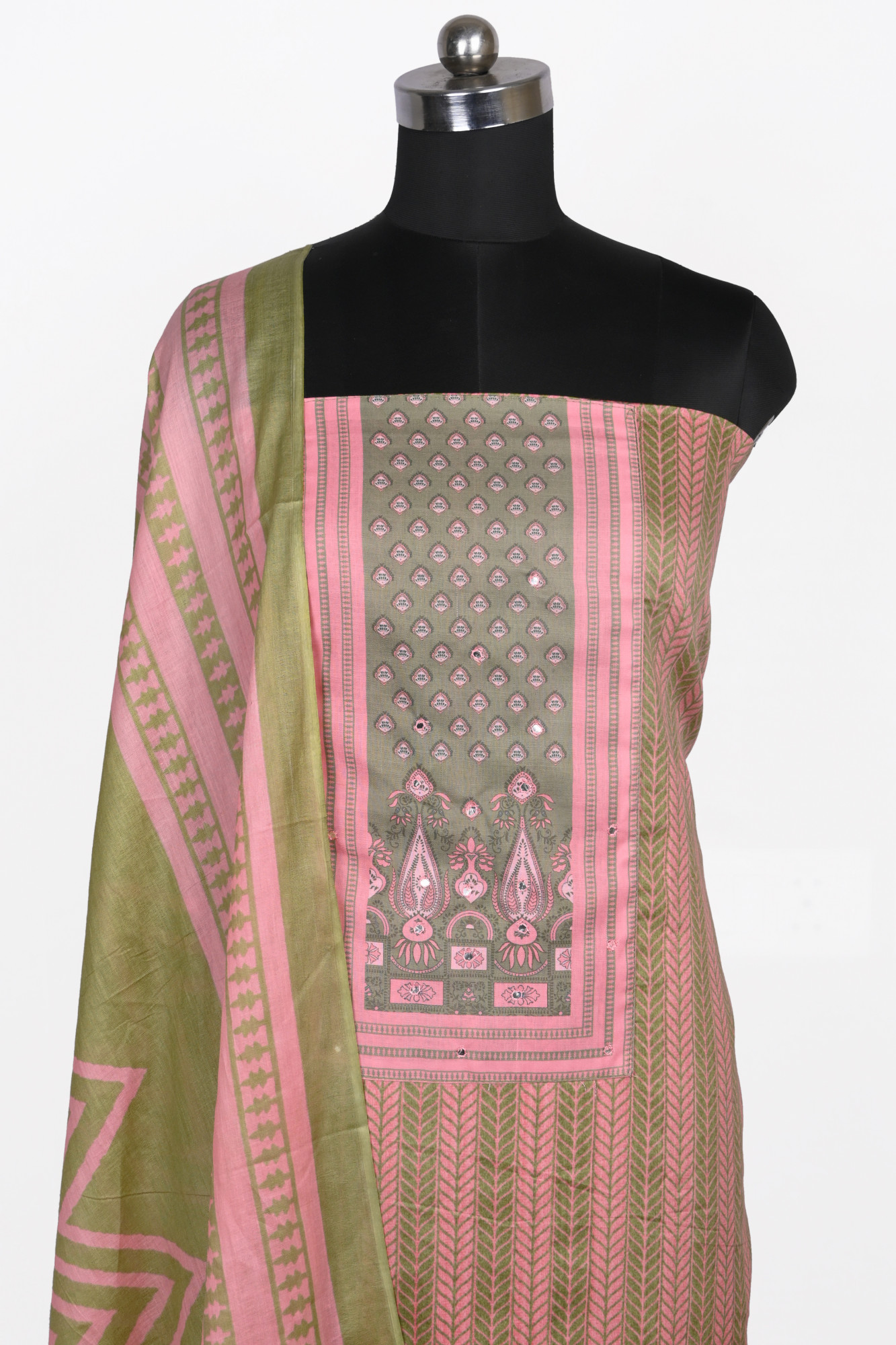 Pink Muslin Suit Set with Beautiful Dupatta - 983-6007