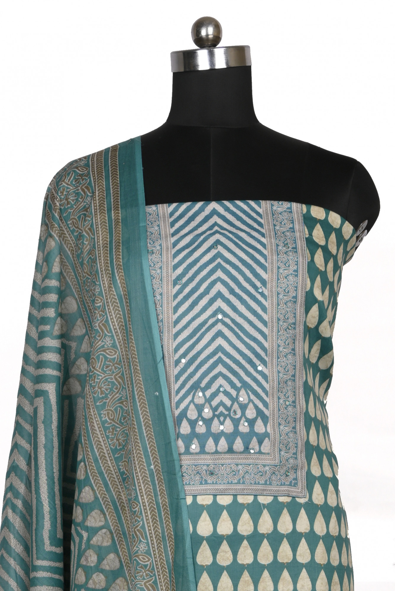 Firoze cotton Suit Set with Cotton Dupatta - 983-4984B