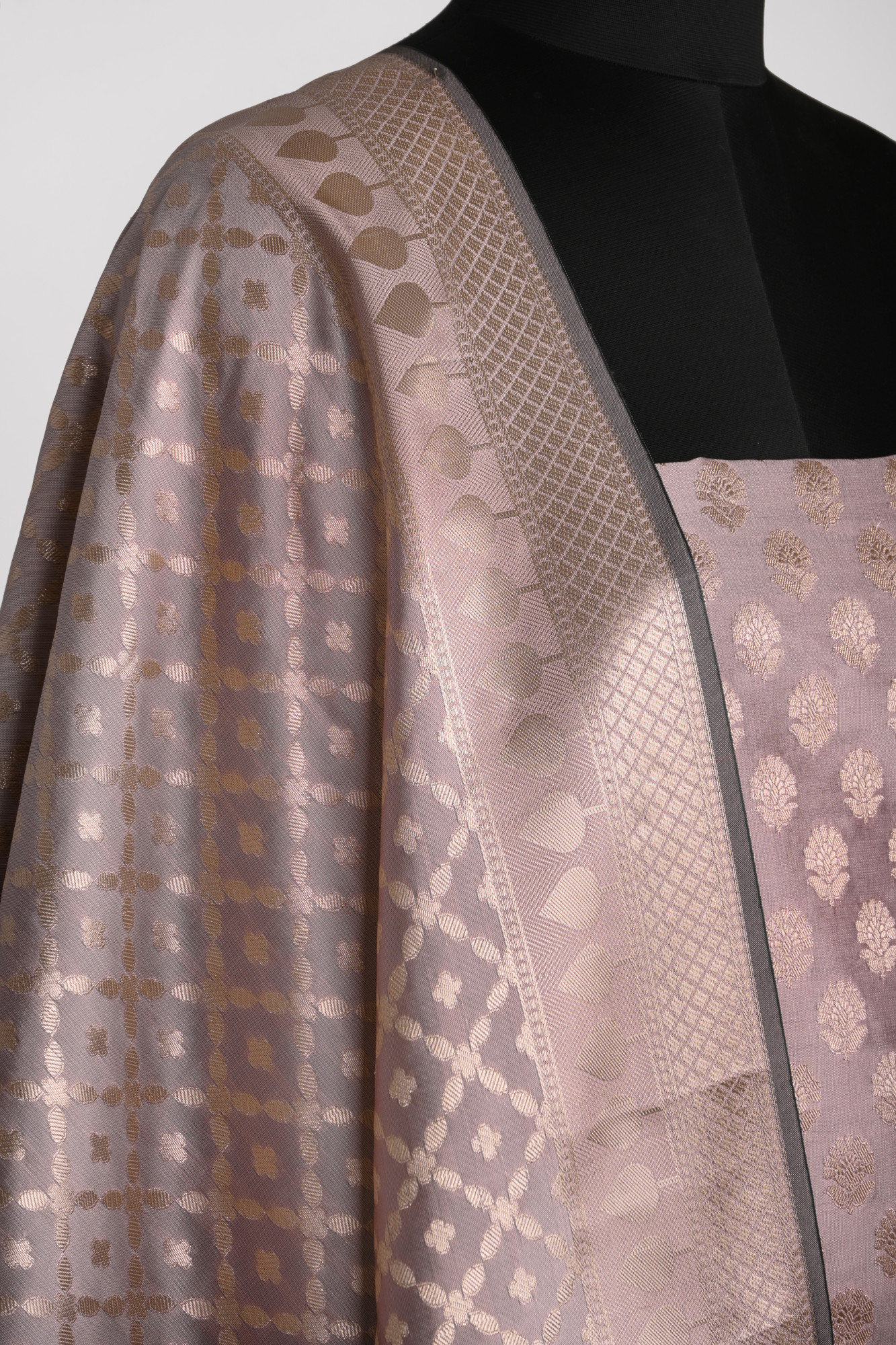 Mauve Chanderi silk Suit Set with Chanderi silk Dupatta - 1021-JNF-5A