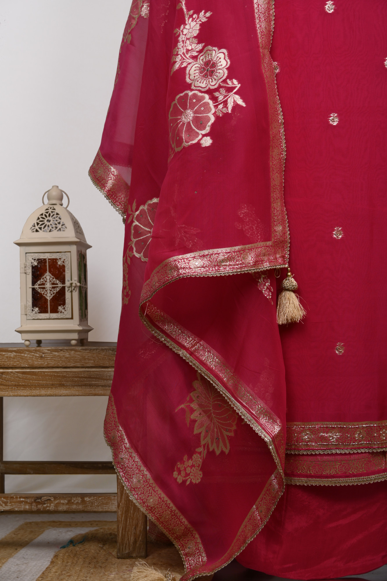 Rani Organza Suit Set with Organza Dupatta - 131-GD633B