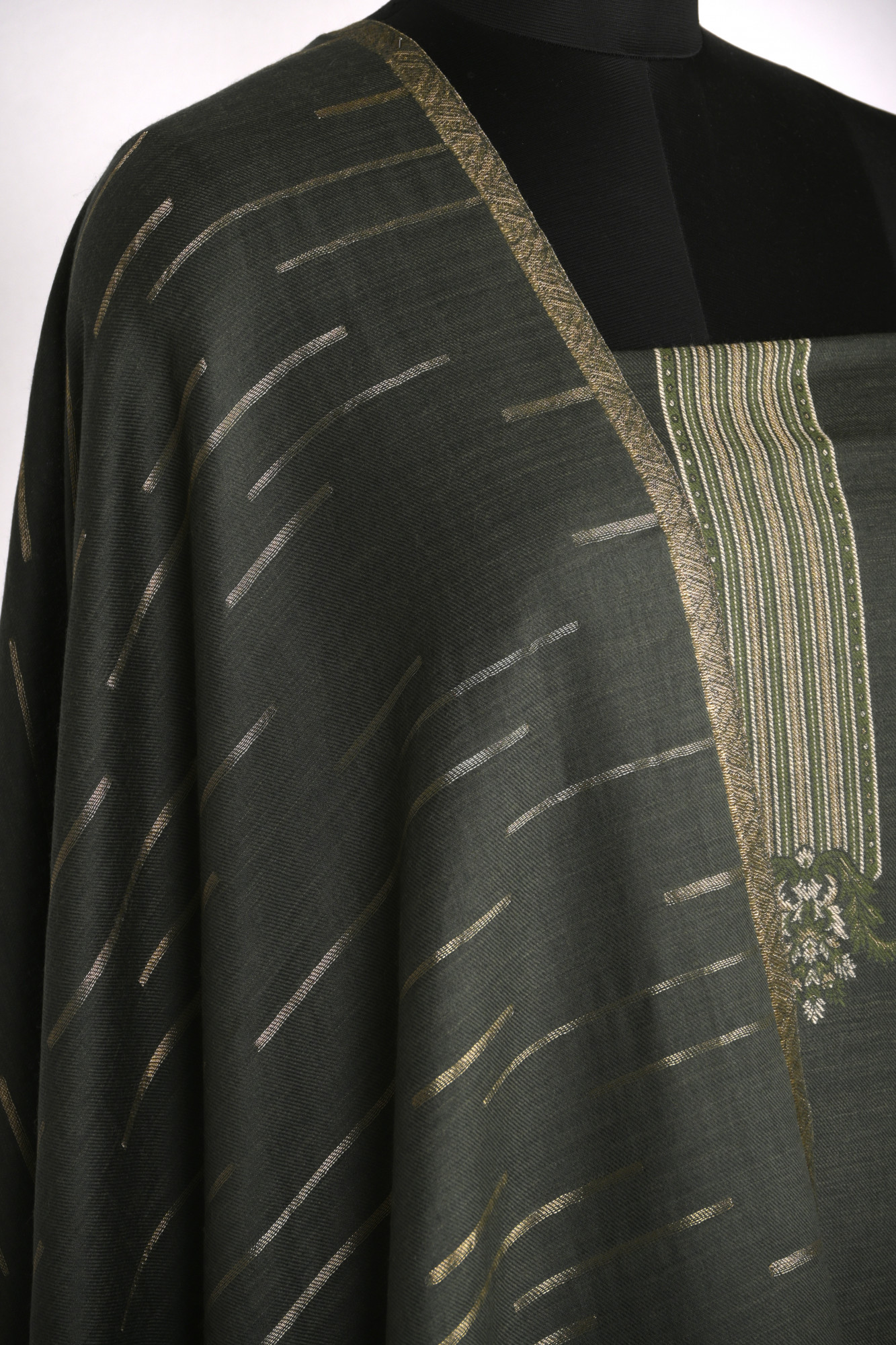 Green Pashmina Suit with Pashmina Dupatta - PASH1413B