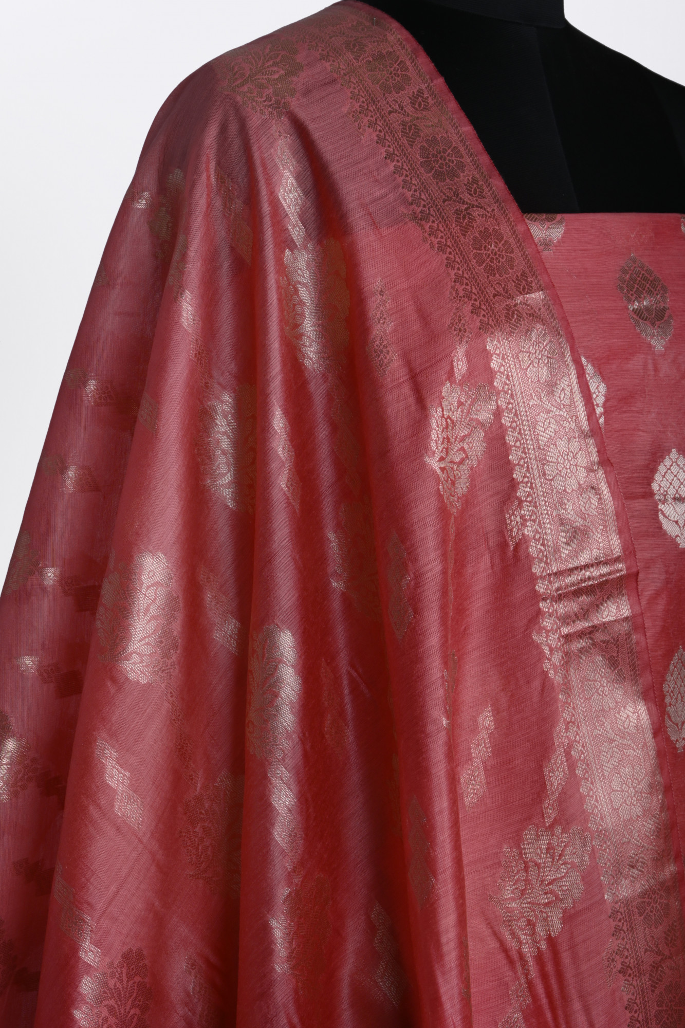 Pink Chanderi Suit Set with Beautiful Dupatta - 1021-RGN-3C