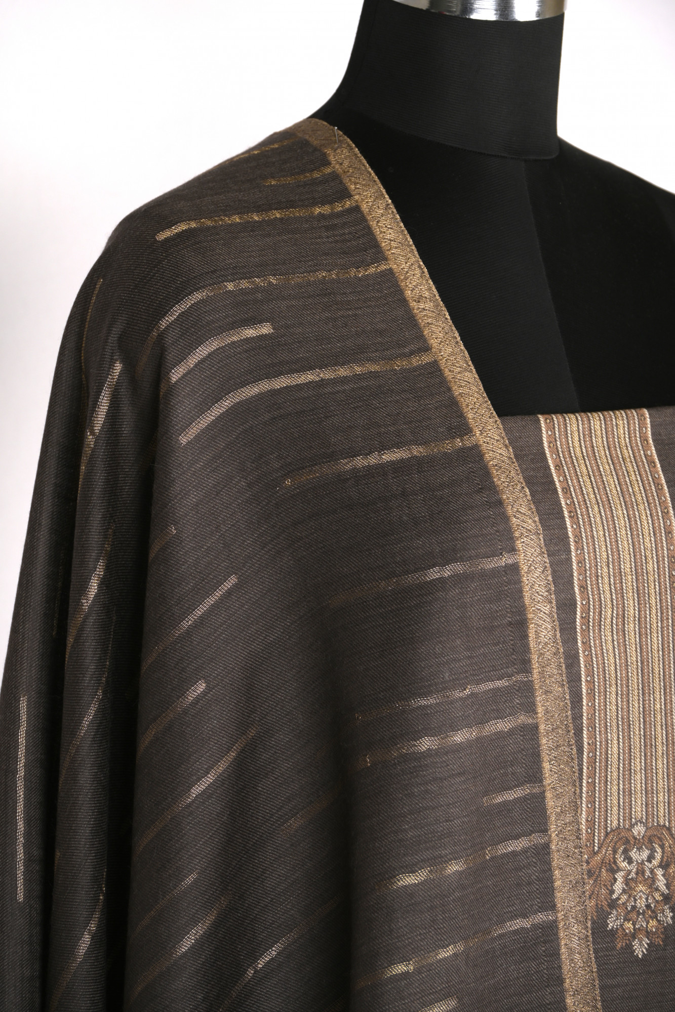 Brown Pashmina Suit with Pashmina Dupatta - PASH1413A