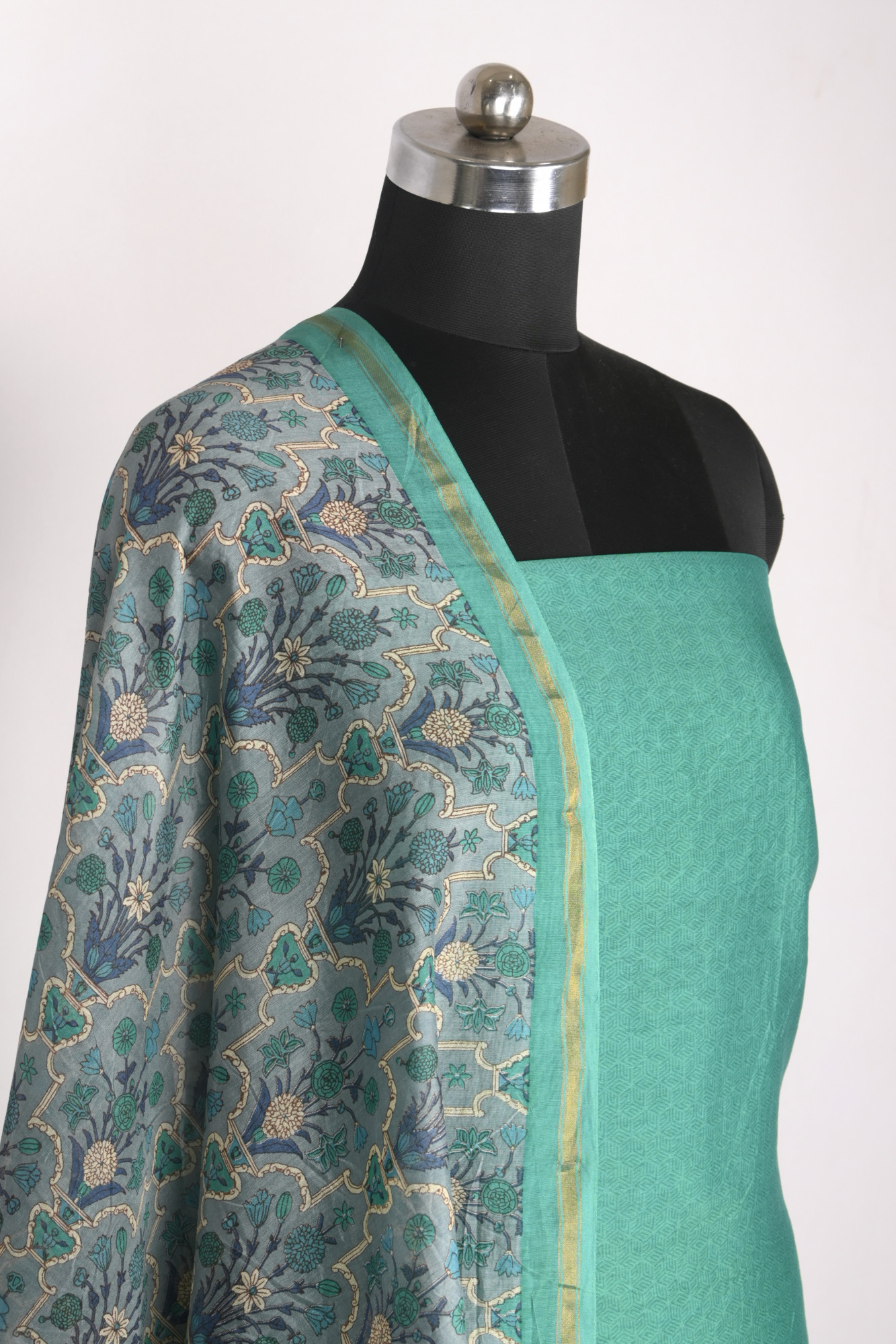 Rama Green Maheshwari Beautiful Suit Set with Dupatta - 811-S151-445-120-2B