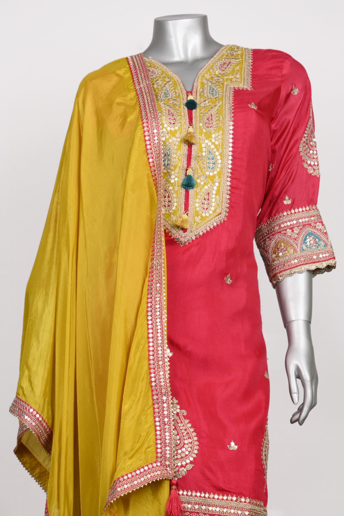 Rani Satin Stitched Suit Set with Dupatta - 1023-1004A