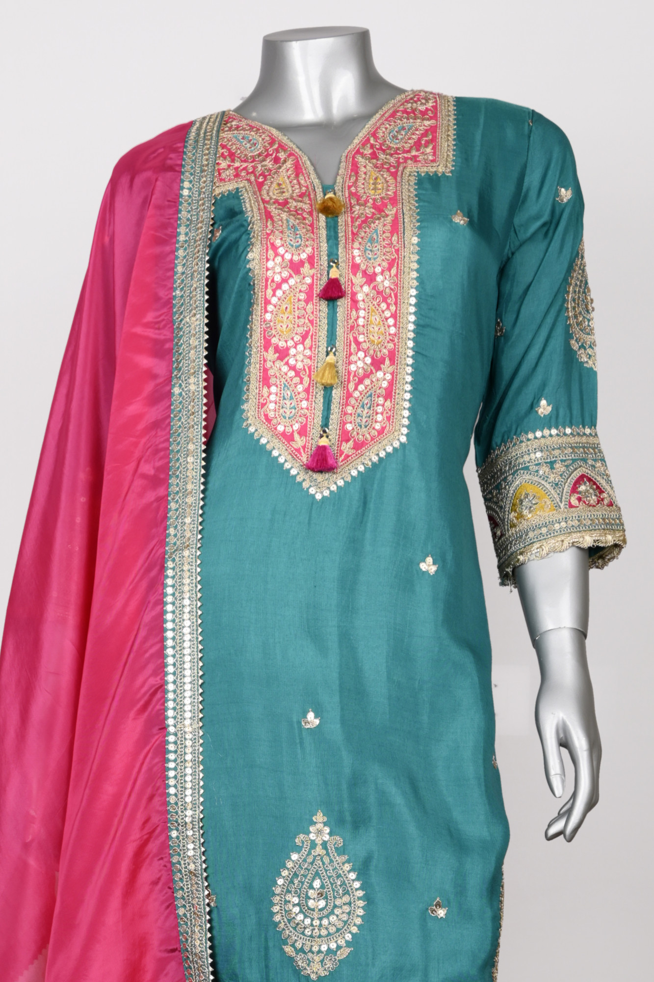 Firozee Satin Silk Stitched Suit Set with Dupatta - 1023-1004