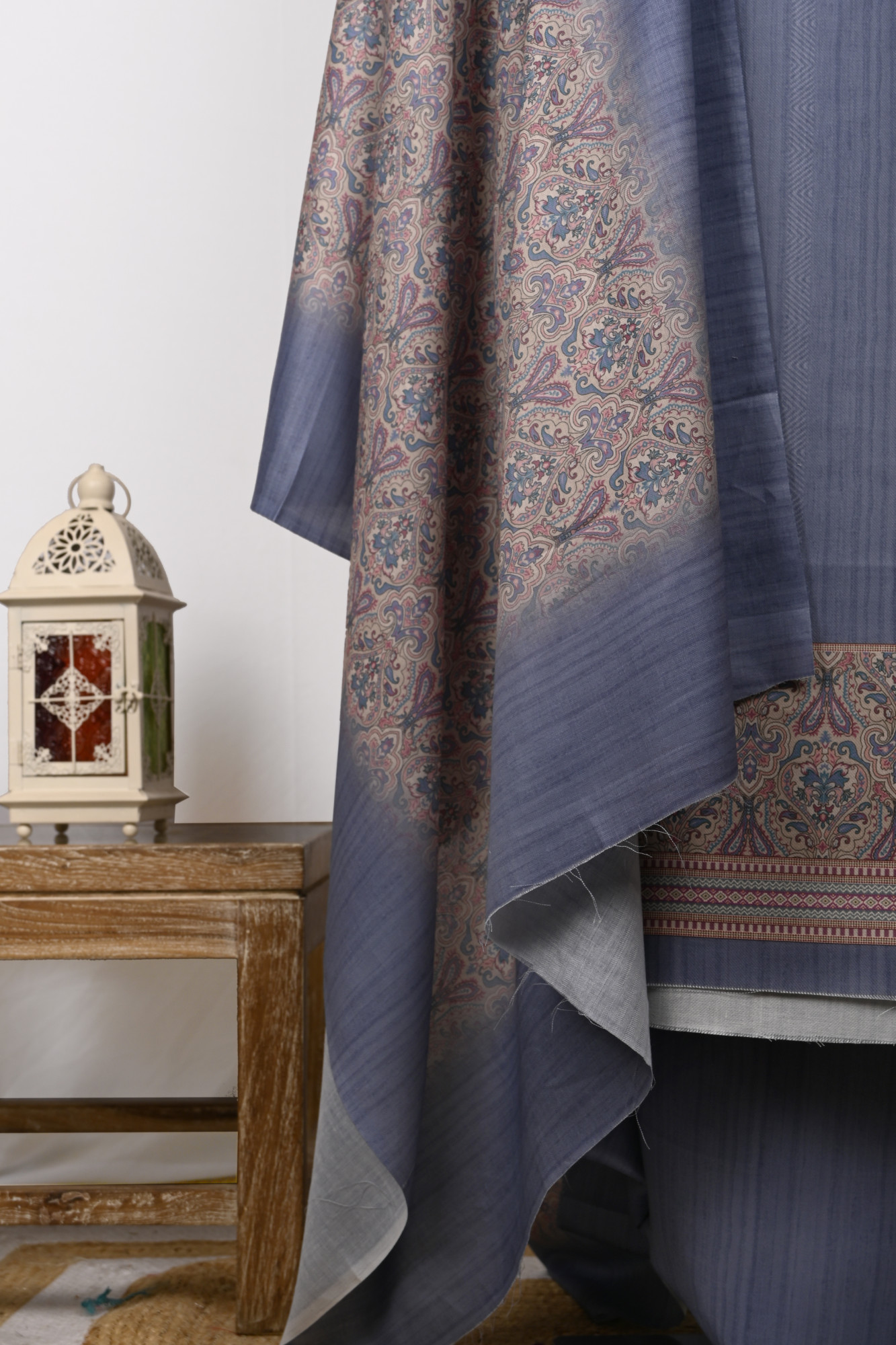 Blue Spun Suit Set with Spun Dupatta - 131-1811C