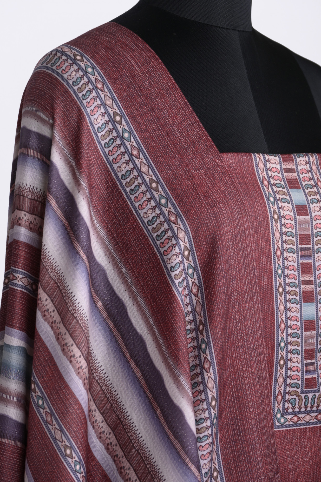 Maroon Spun Suit Set with Spun Dupatta - 131-1824C