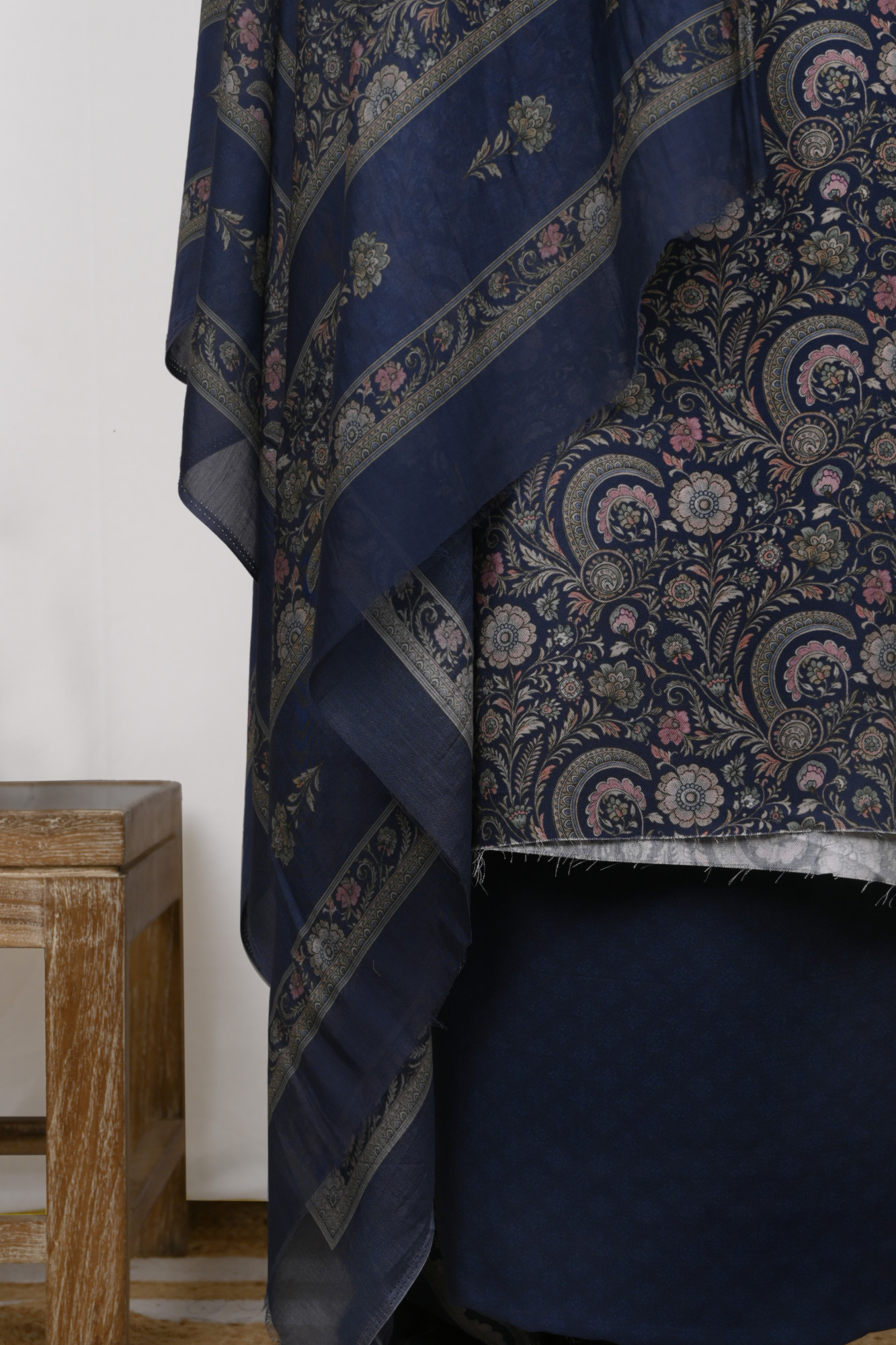 Blue Spun Suit Set with Beautiful Dupatta - 131-7581C