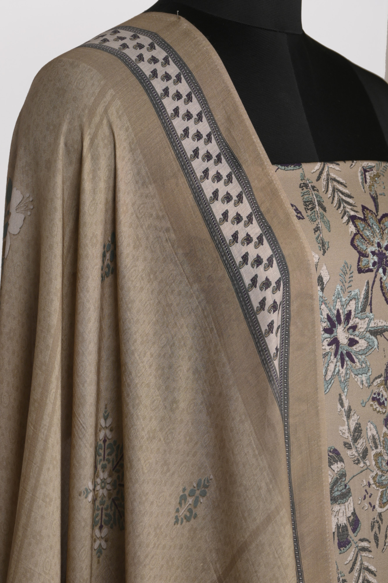 Beige Spun Suit Set with Beautiful Dupatta - 131-7851C