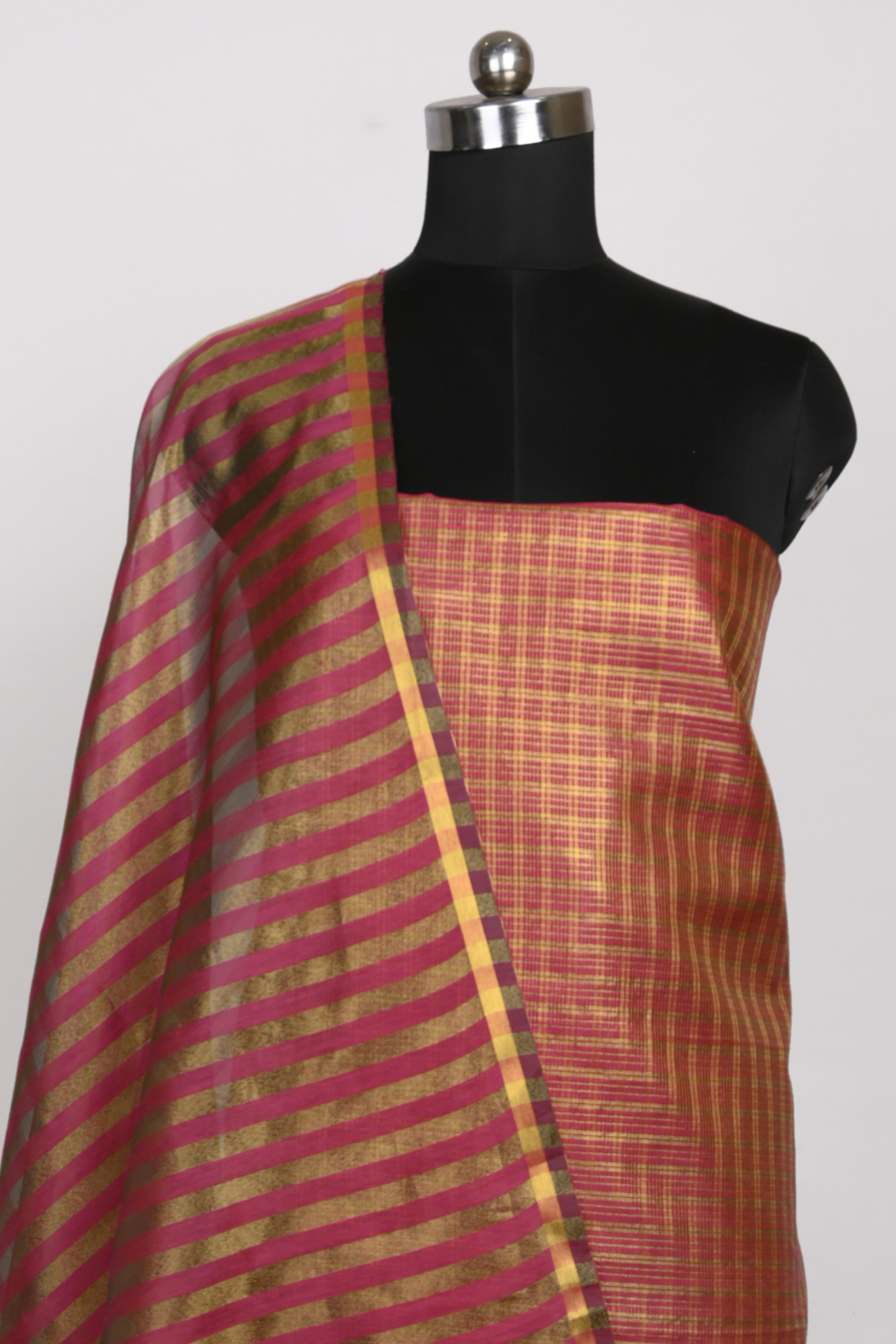 Rani Chanderi  Silk Unstitch suit set with Chanderi  silk Dupatta - 1021-TISSUE-1A