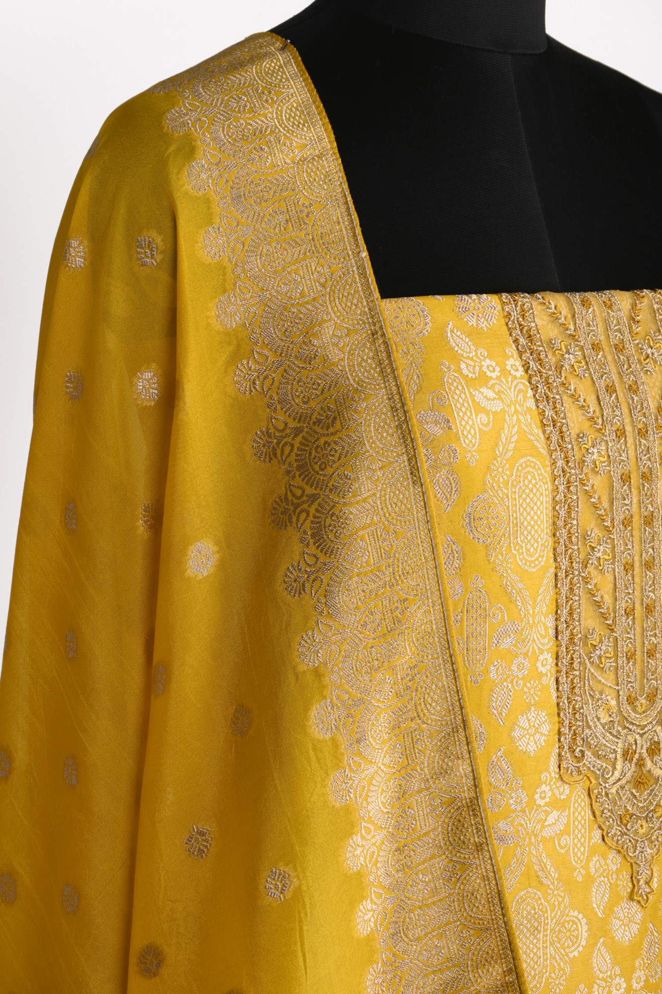 Yellow Organza Beautiful Suit Set with Dupatta - 131-KE11242A