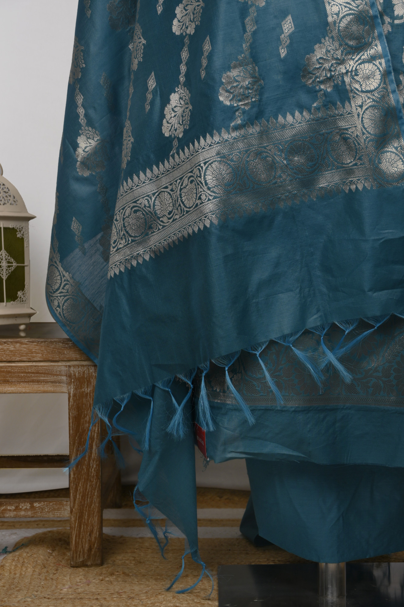 Blue Chanderi Silk Unstitch suit set with Chanderi silk Dupatta - 1021-RGN-7B