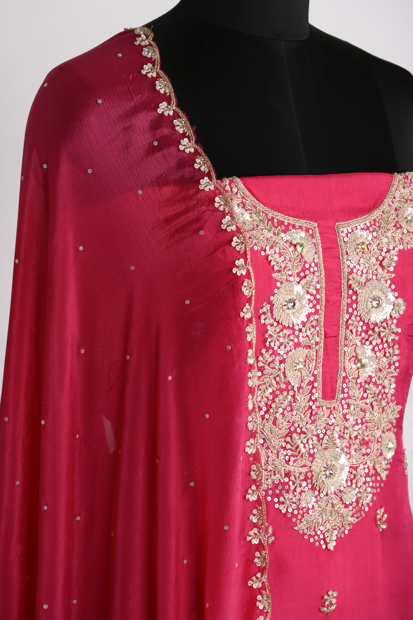 Rani Satin Silk Suit Set with Chinon Dupatta - 969-3810B