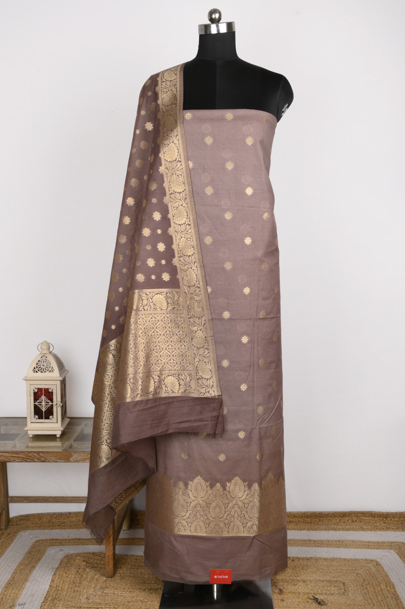 Brown Chanderi Silk Suit With Chnaderi Silk Dupatta - 1021-CTN-1B