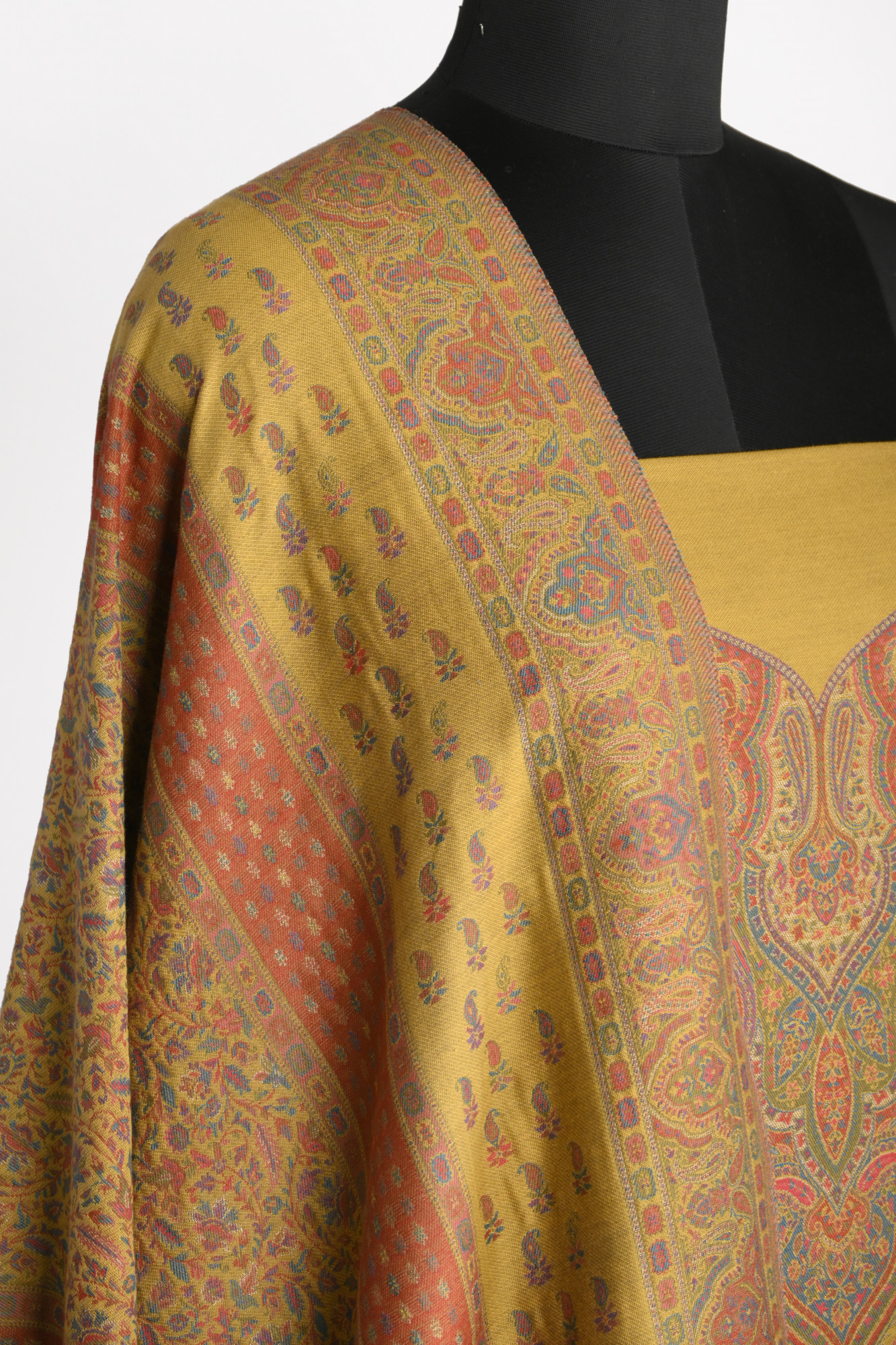 Mustard Pashmina Suit with Pashmina Dupatta - 1000-0455B