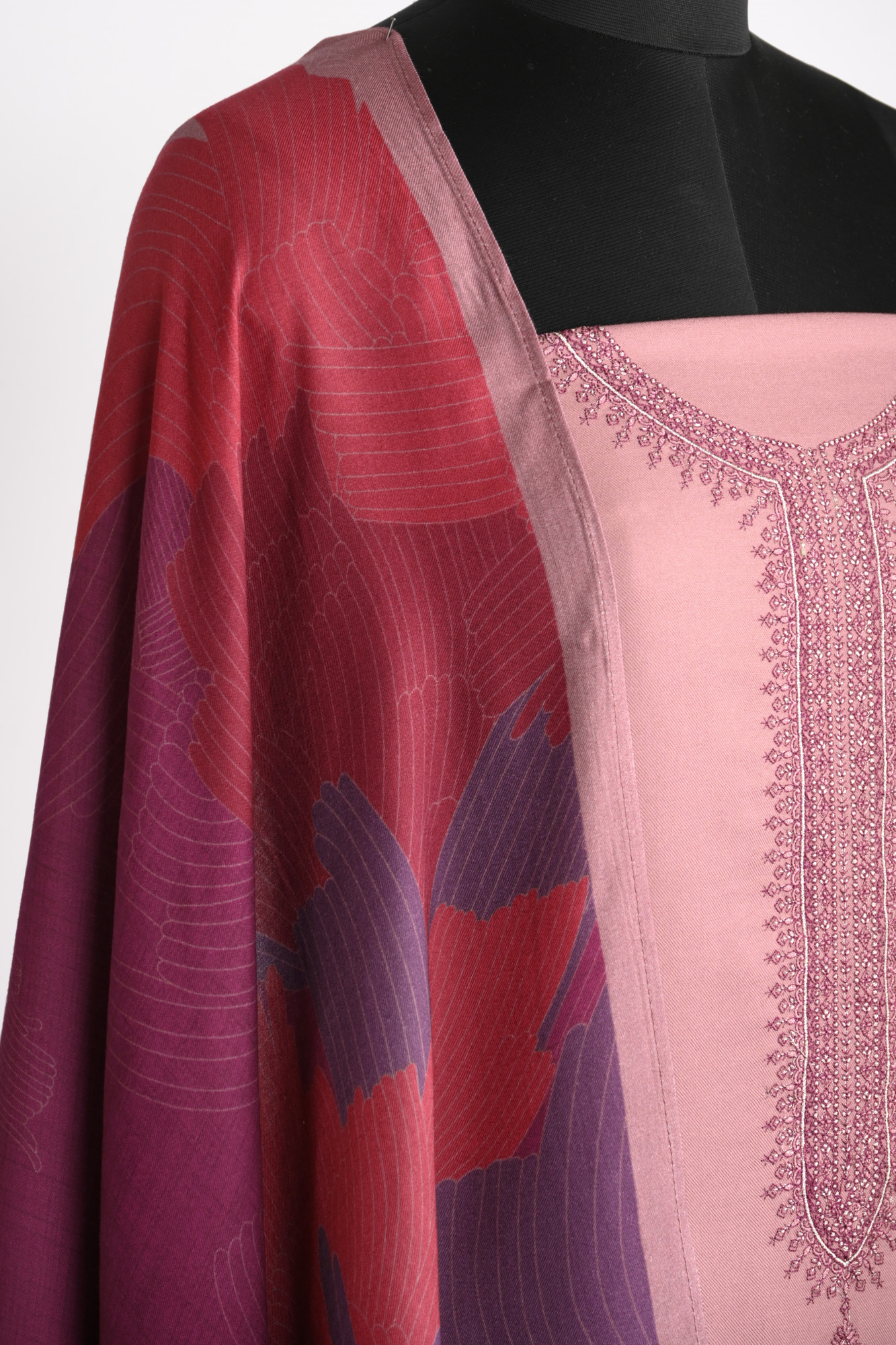 Mauve Spun Suit With Spun Dupatta - VARV11C