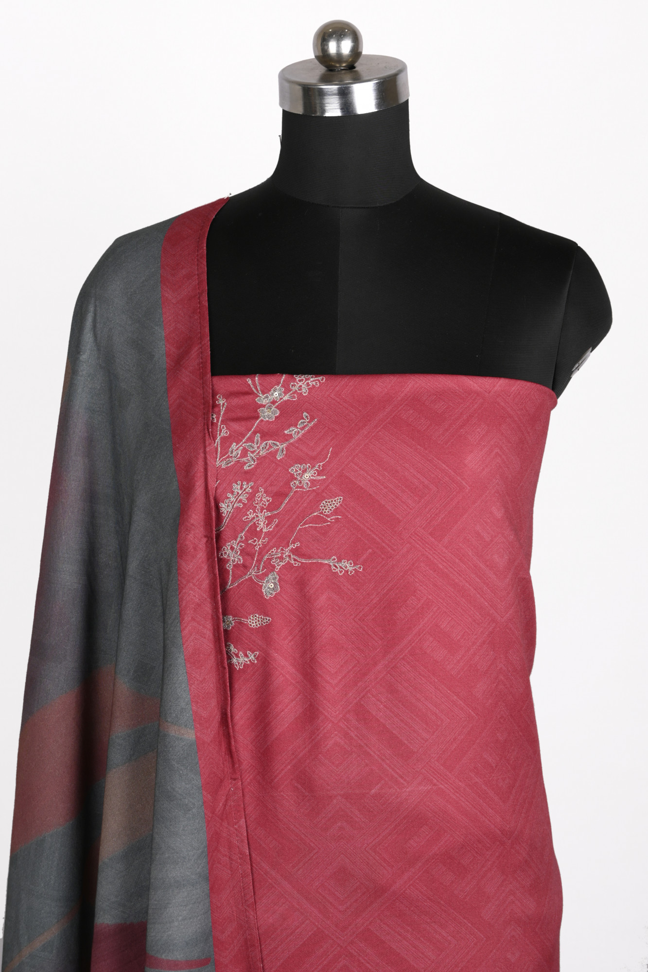 Pink Spun Suit Set With Spun Dupatta - VARV01D