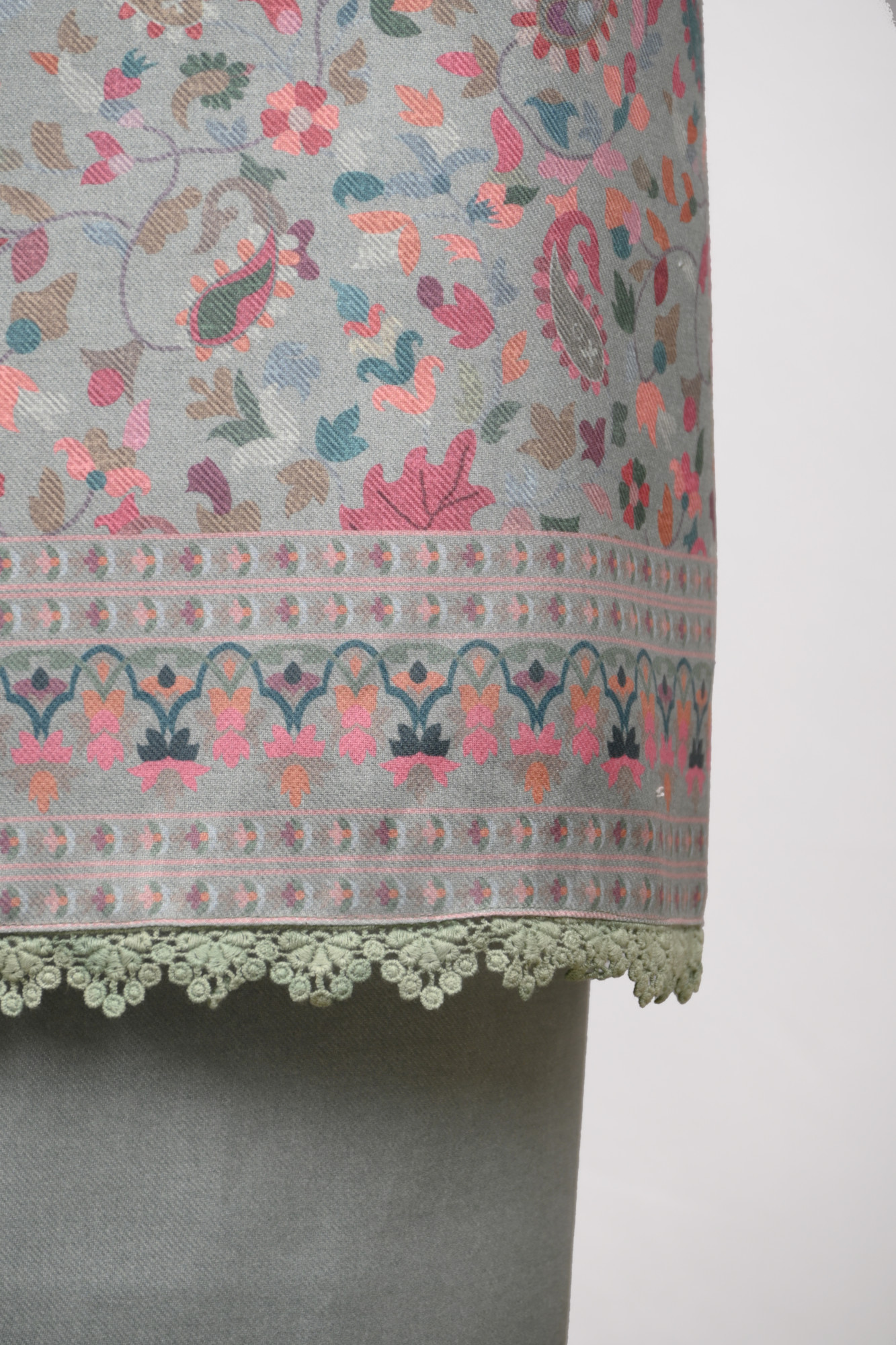 Green Printed Beautiful Spun Suit Set With Dupatta - 131-K2001A