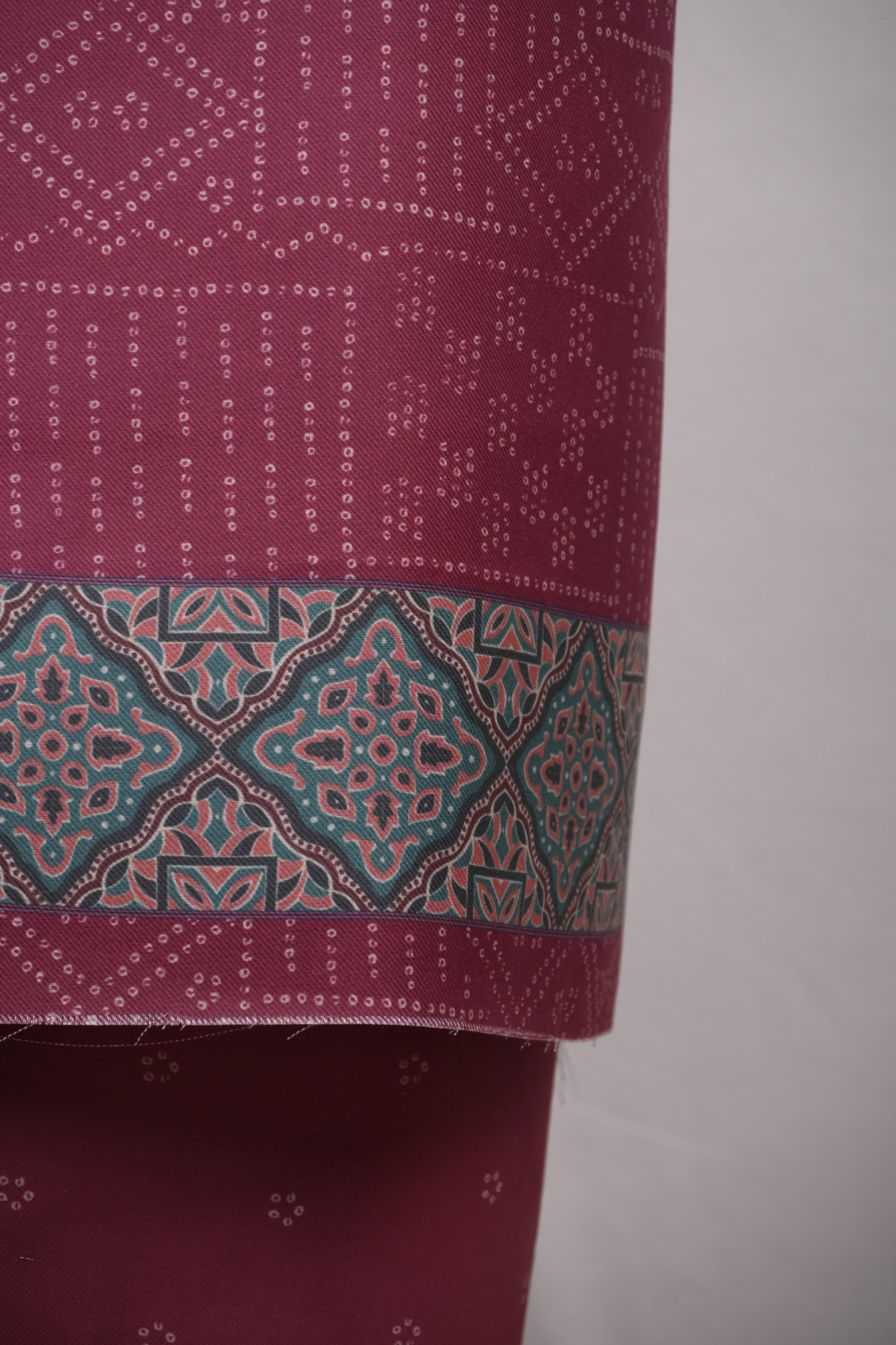 Maroon Printed Spun Suit Set With Spun Dupatta - 131-1846B