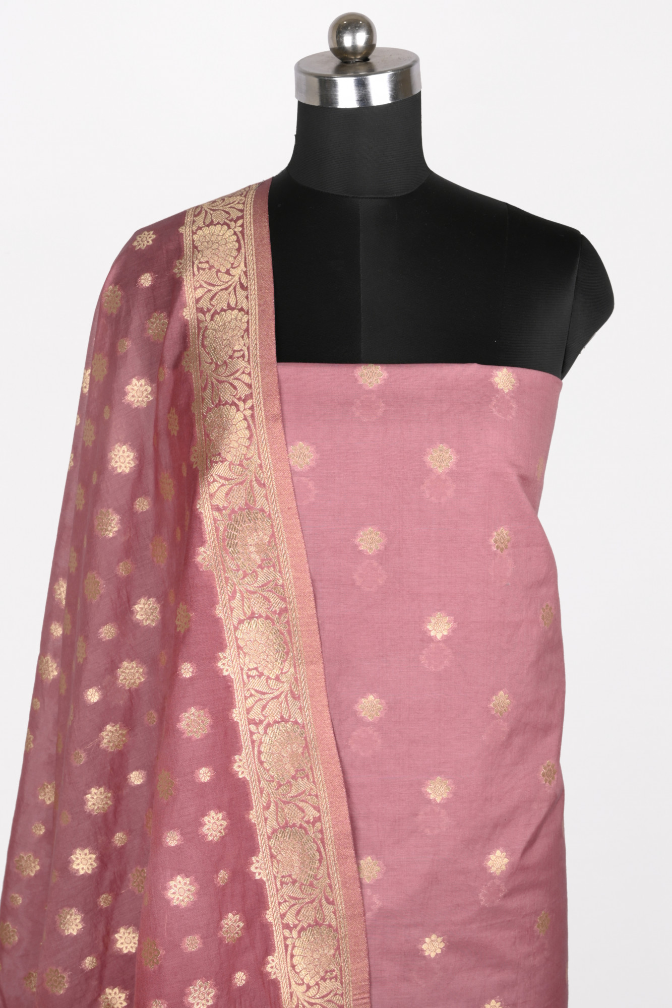 Mauve Chanderi Silk Suit Set with Chanderi Silk Dupatta - 1021-CTN-1F
