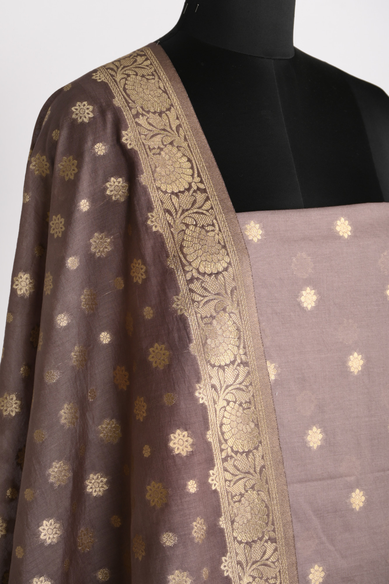 Brown Chanderi Silk Suit With Chnaderi Silk Dupatta - 1021-CTN-1B
