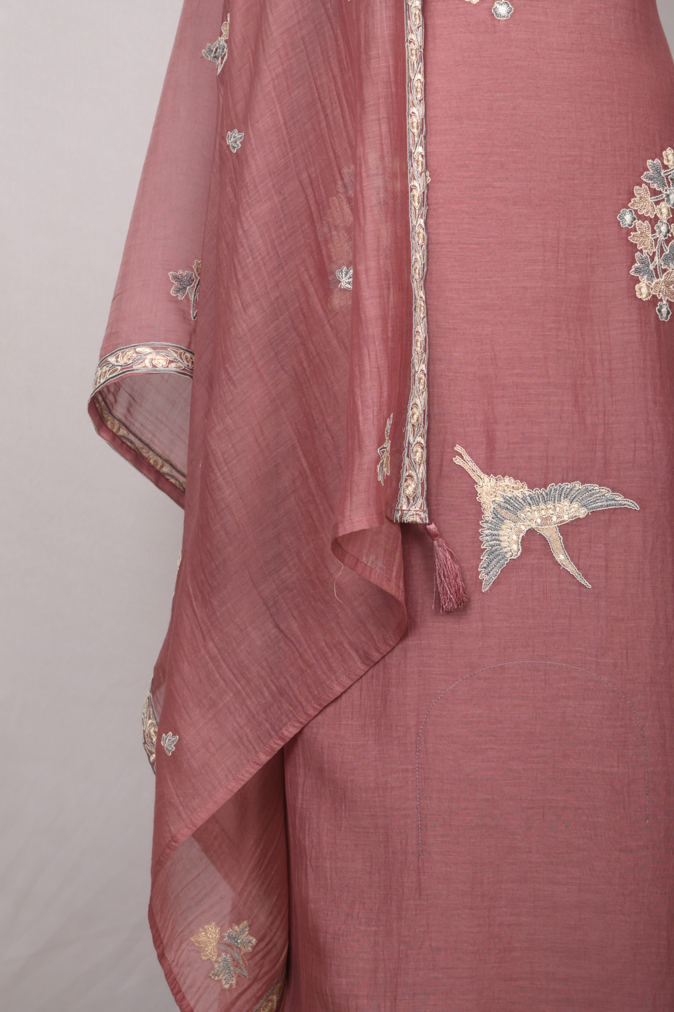 Peach Mul Cotton Beautiful Suit Set with Dupatta - 996-MCHEMB1102A
