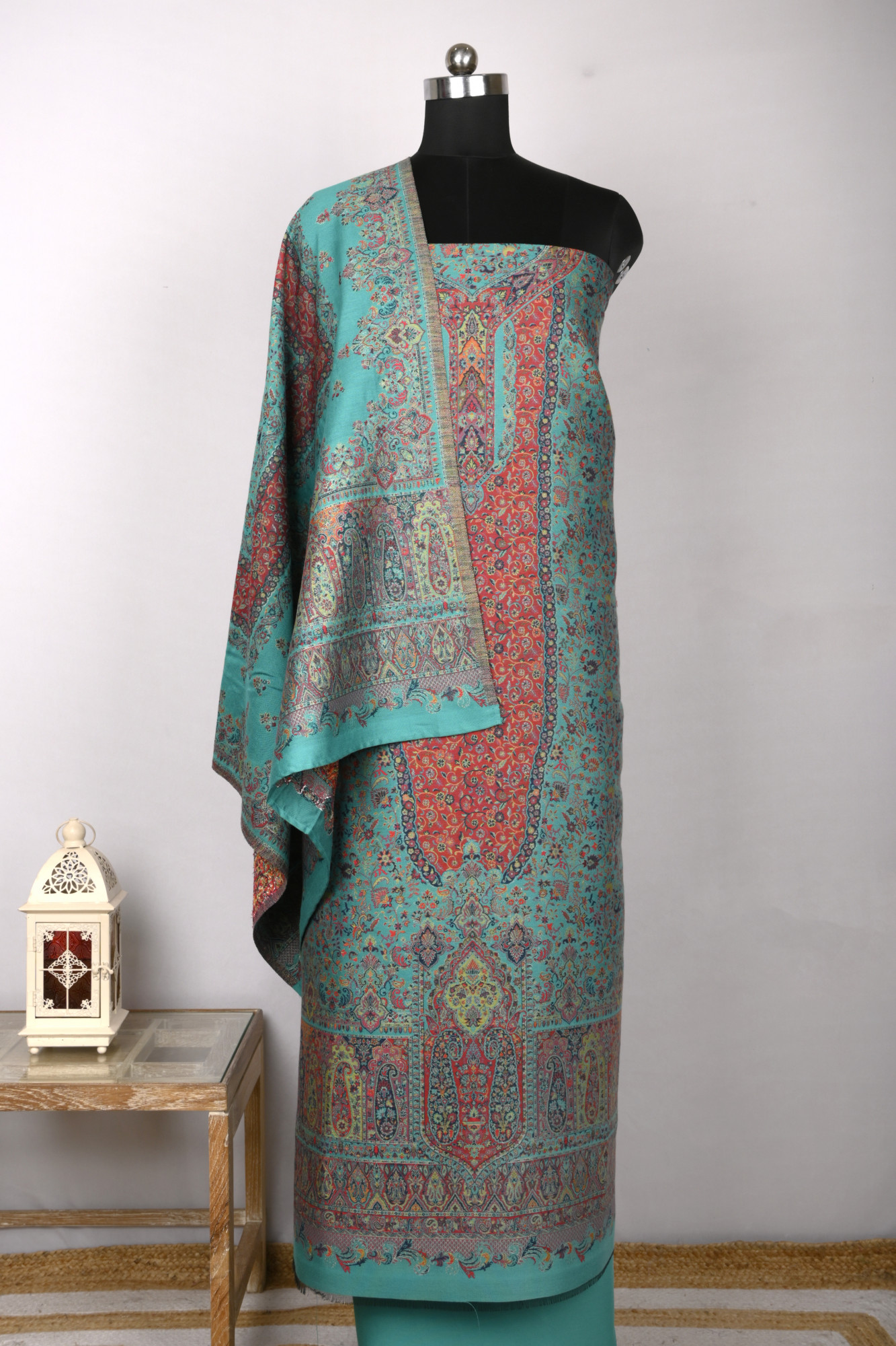 Firozee Pashmina Suit set with Dupatta- 1000-0411A