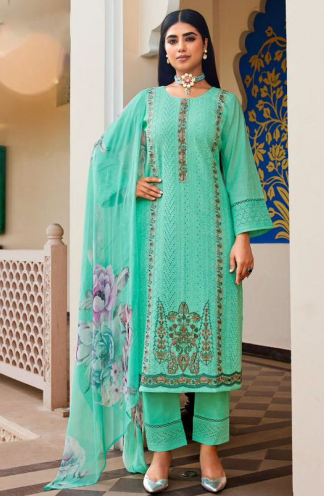 Image of Firoze Pure Cambric Cotton Suit Set with Dupatta- SHA15902