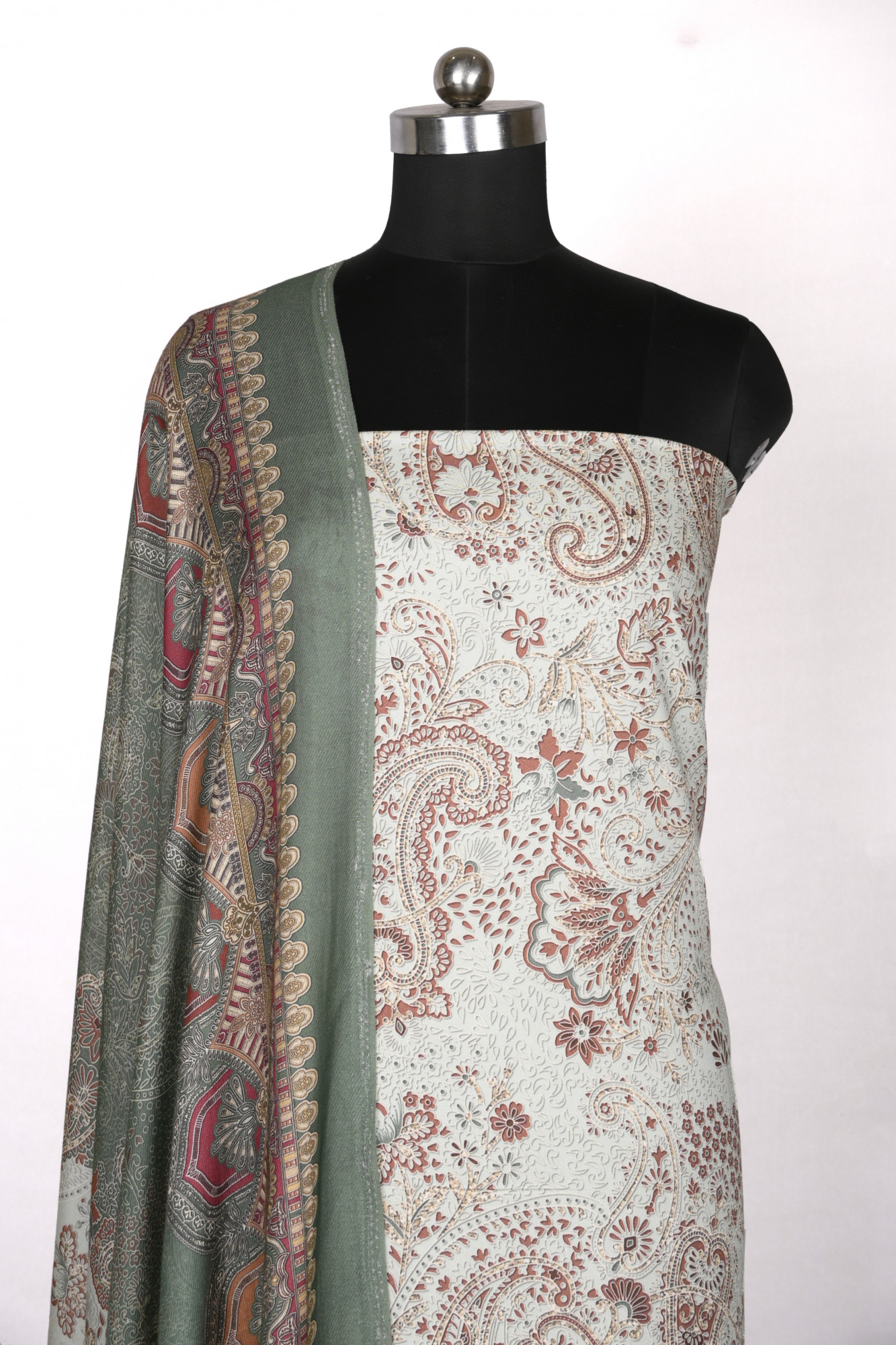 Green Digital Printed Spun Suit set with Spun Dupatta- KOH14293