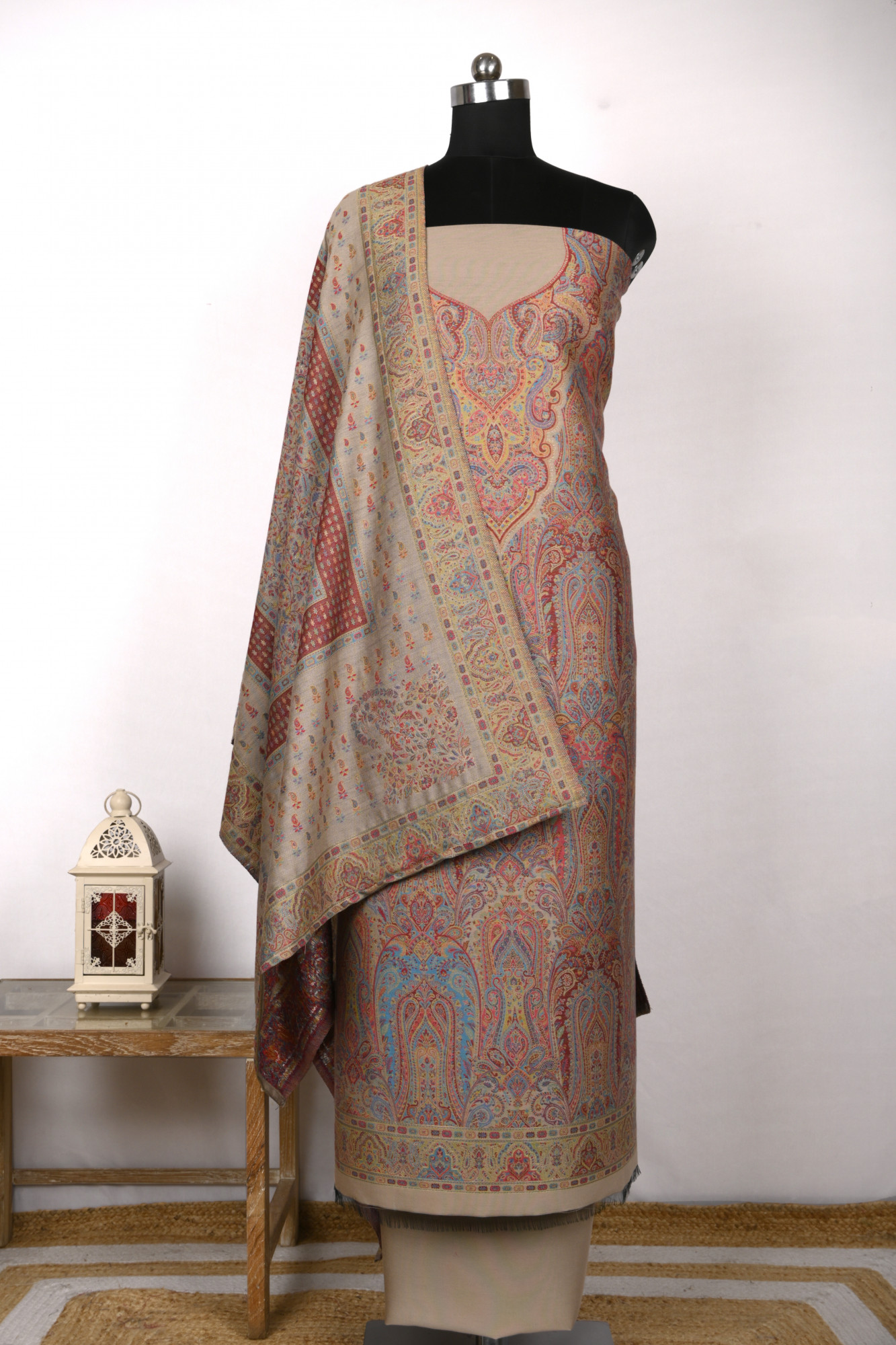 Brown Spun Digital printed Suit with Dupatta - 1000-0411B