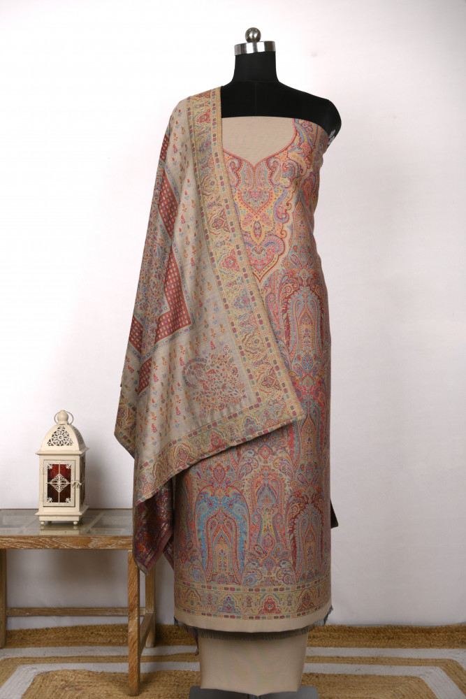 Image of Brown Spun Digital printed Suit with Dupatta - 1000-0411B