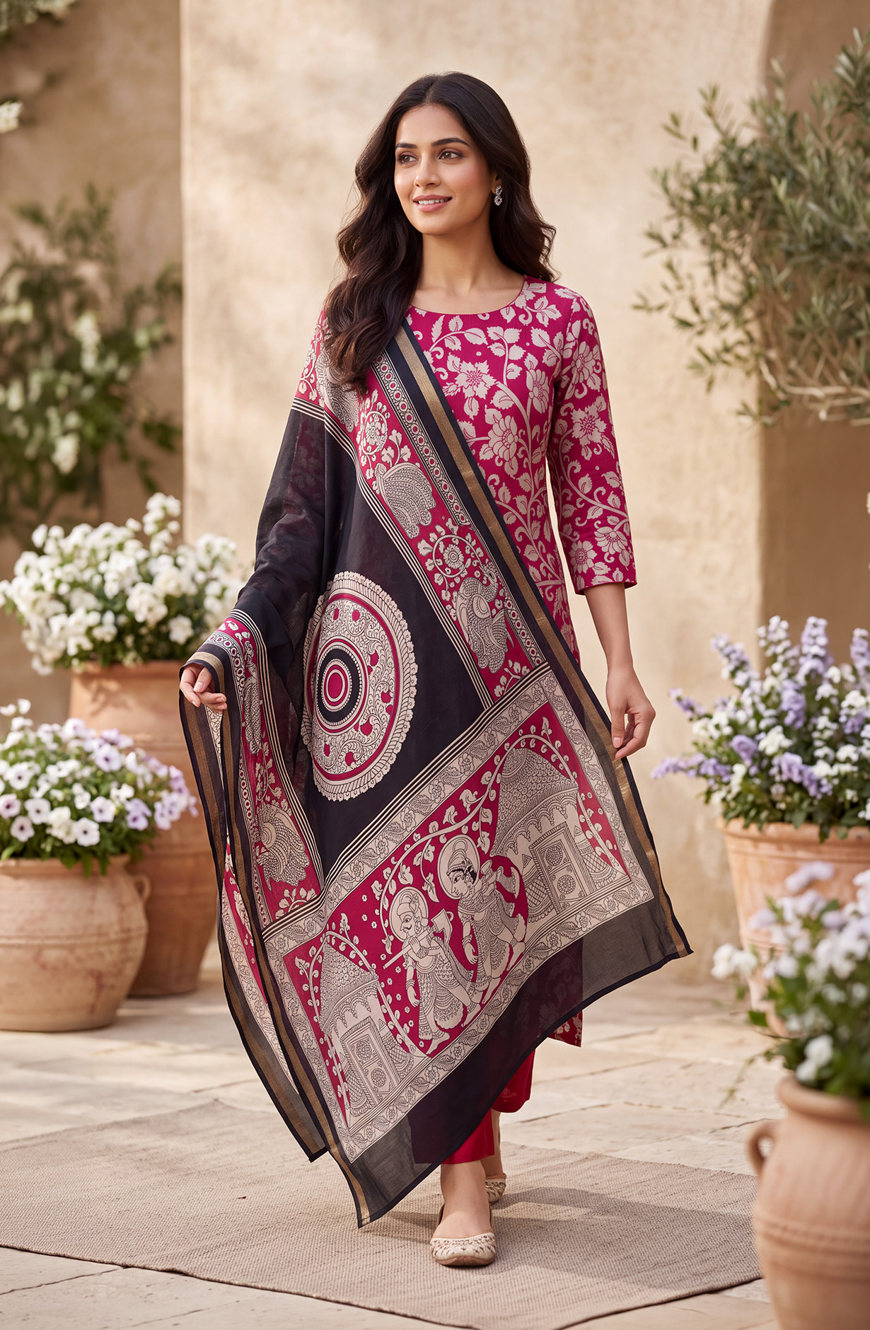 Rani Maheshwari Unstitched Suit-Set with Beautiful Dupatta - 1020-6766
