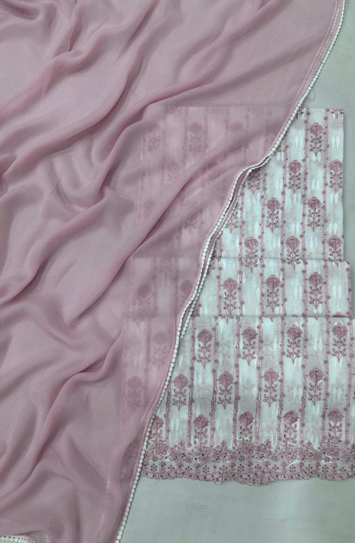 Pink Pure Cotton Beautiful Suit Set with Dupatta - SAH1002A