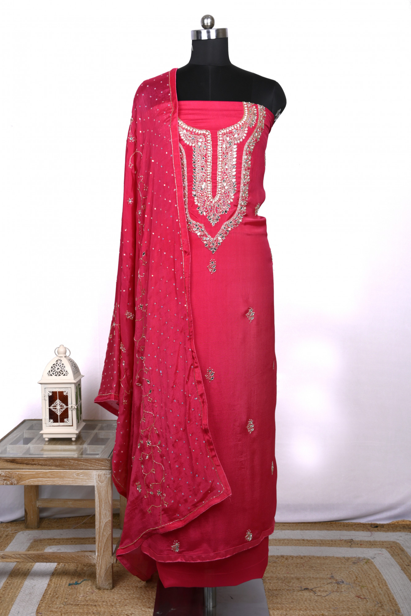 Rani Chinon Suit set with Chinon dupatta - 131-RR3930C