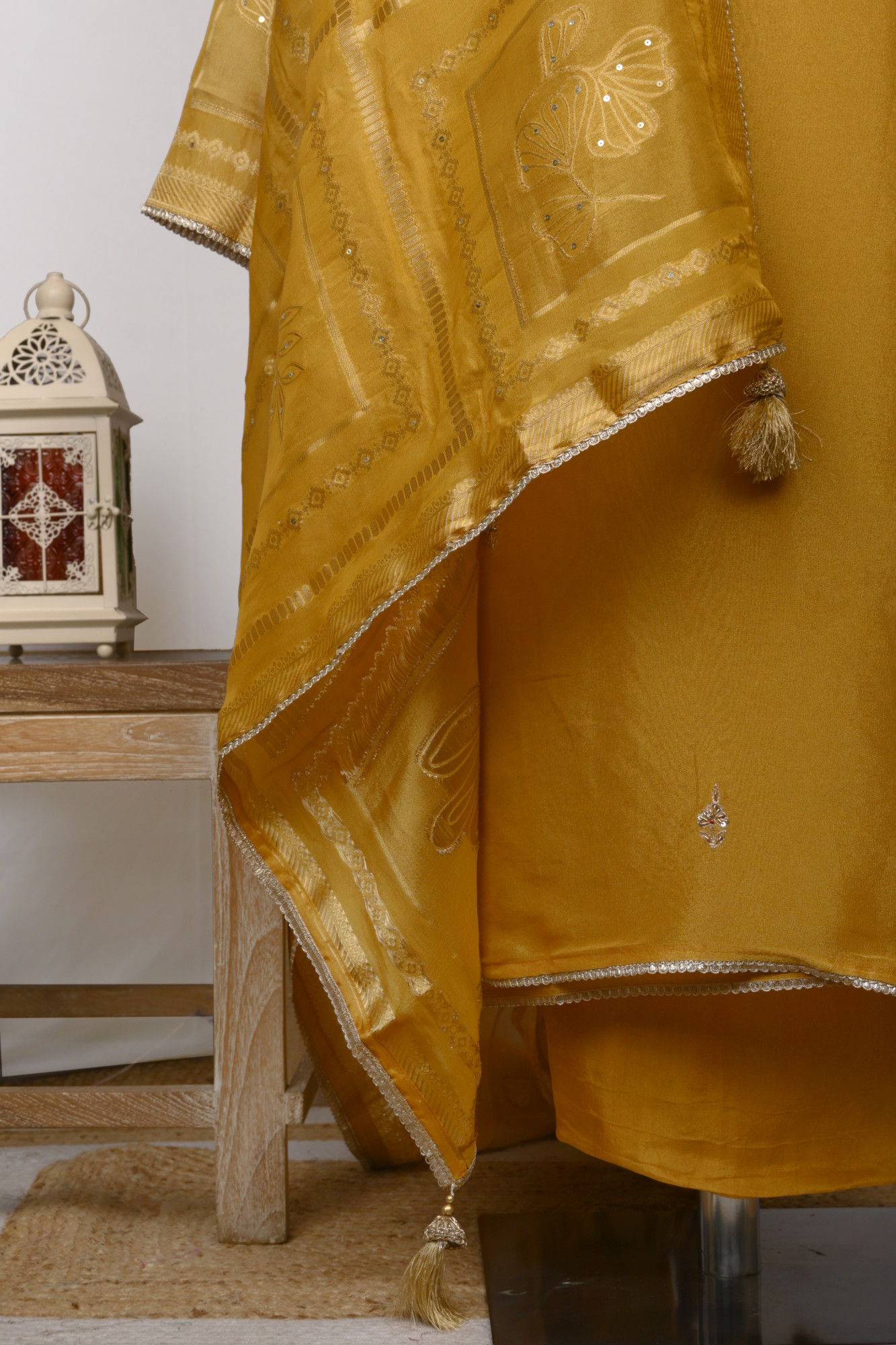 Mustard Shimmer Beautiful Suit Set with Dupatta - 131-GD507C