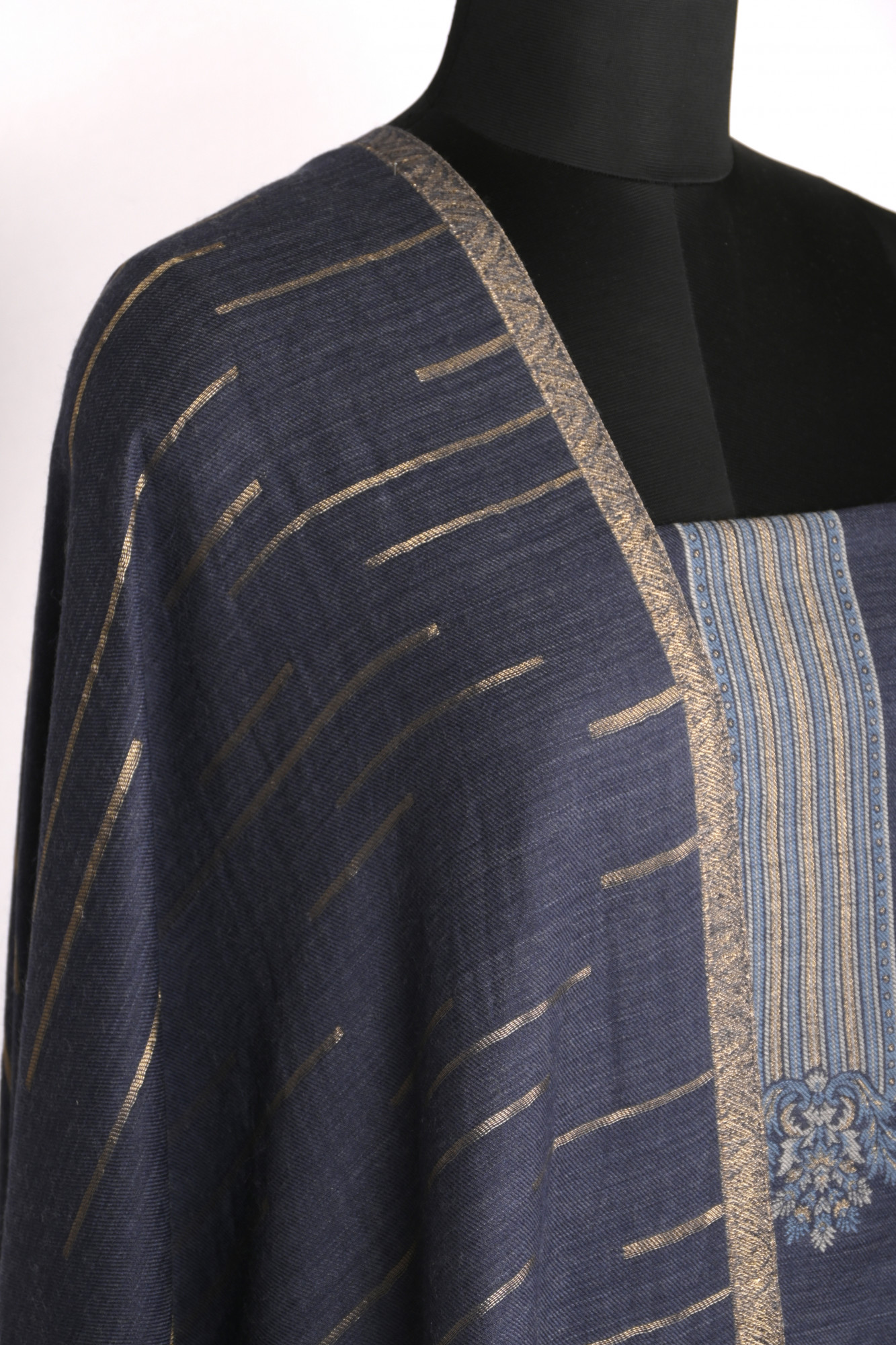 Blue Pashmina Suit set with Pashmina Dupatta- PASH1413